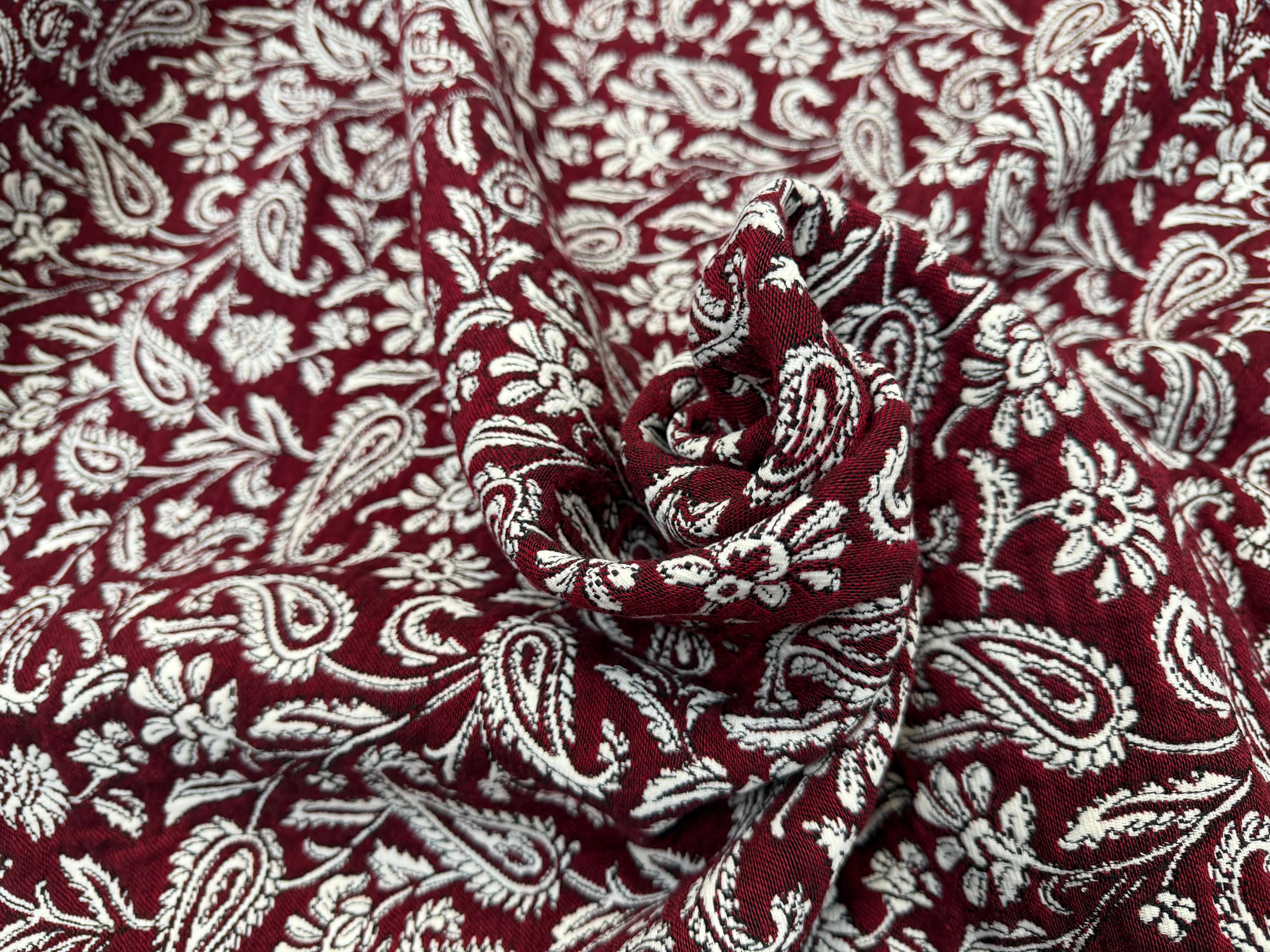 JACQUARD MUMBAI ALLOVER BORDEAUX 140 CM - My Little Coupon