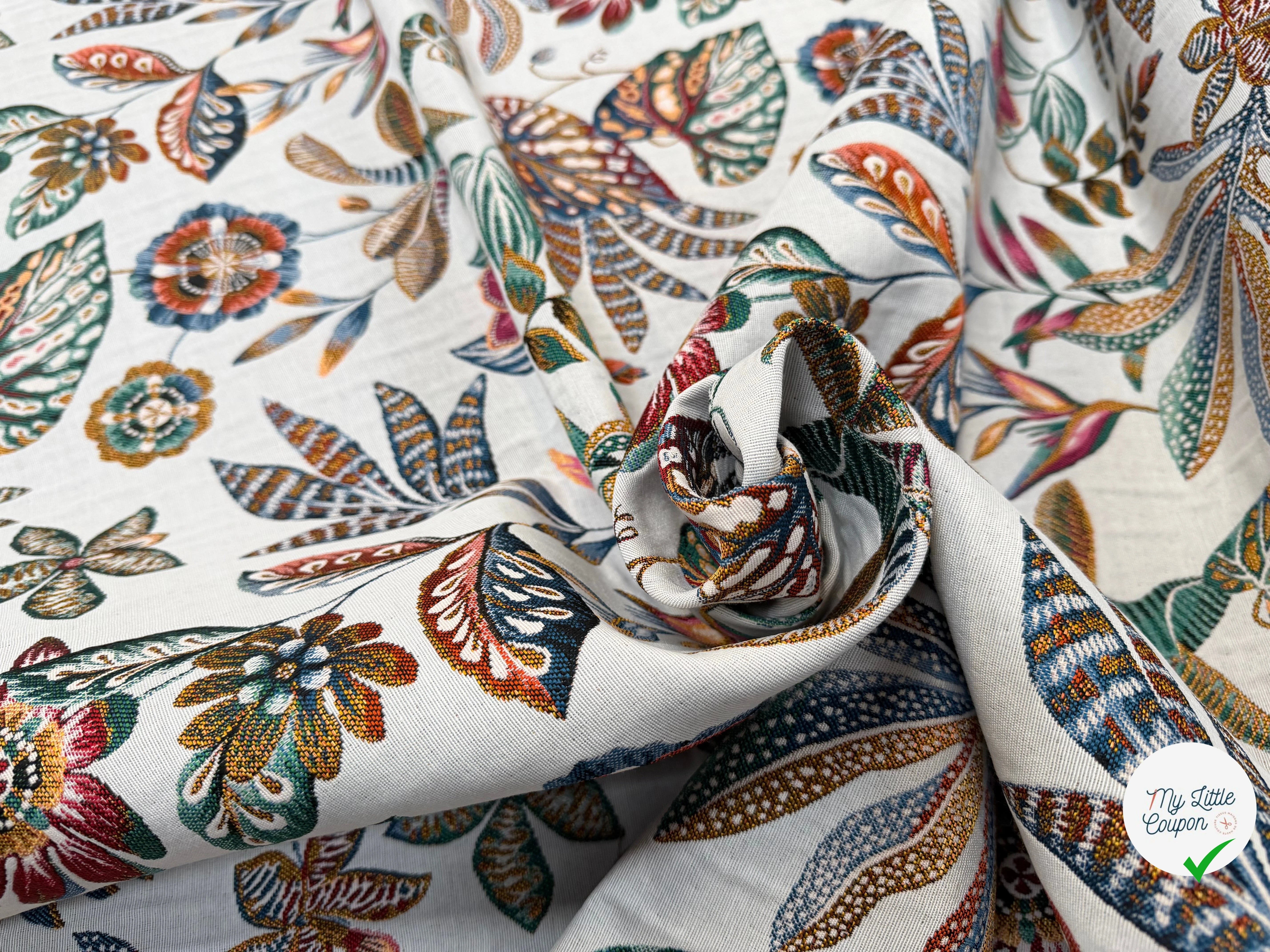 JACQUARD NEROLI ALLOVER BLANC 140 CM - My Little Coupon