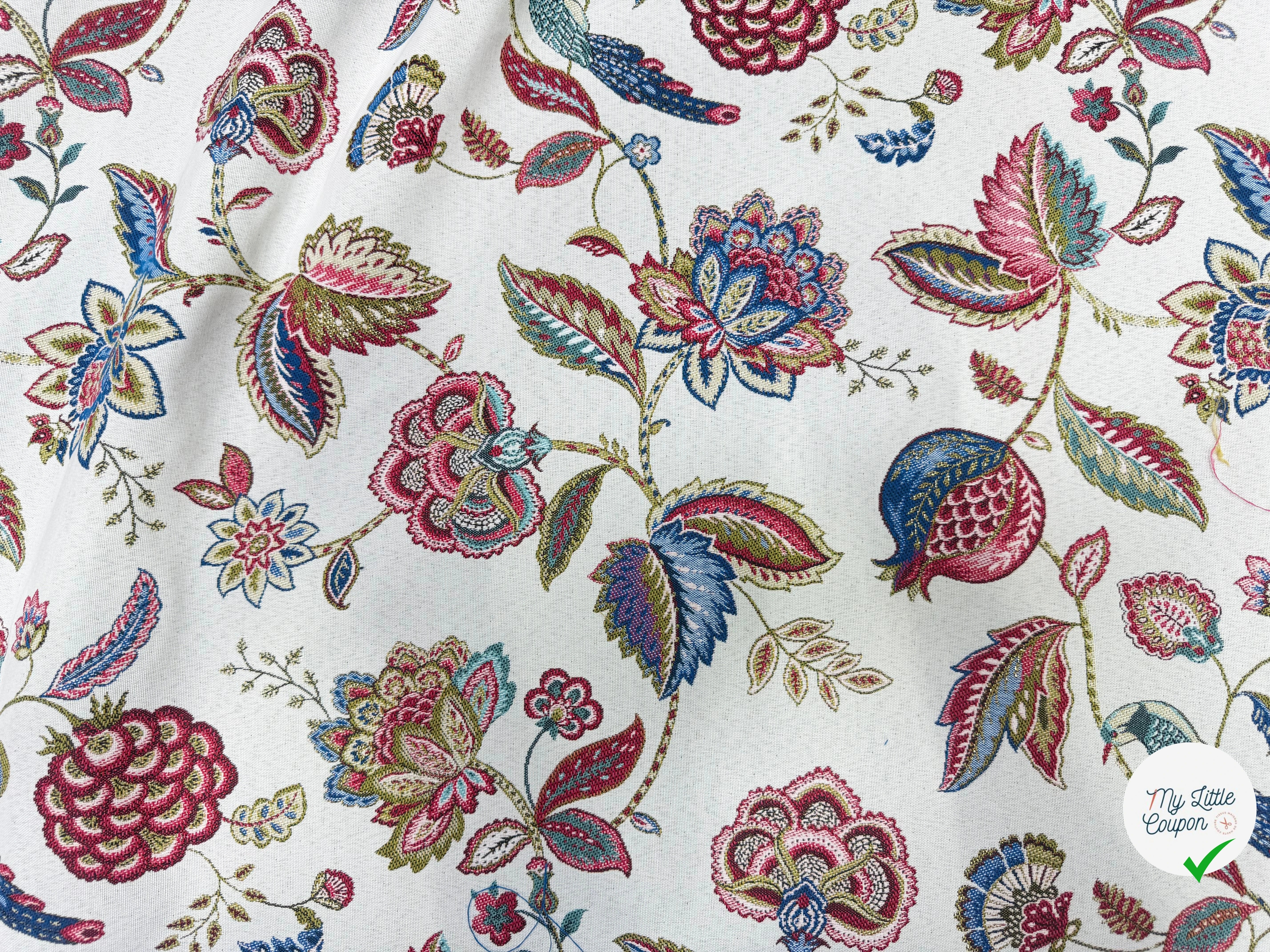 JACQUARD PALAMPORE ALLOVER BLANC 140 CM - My Little Coupon