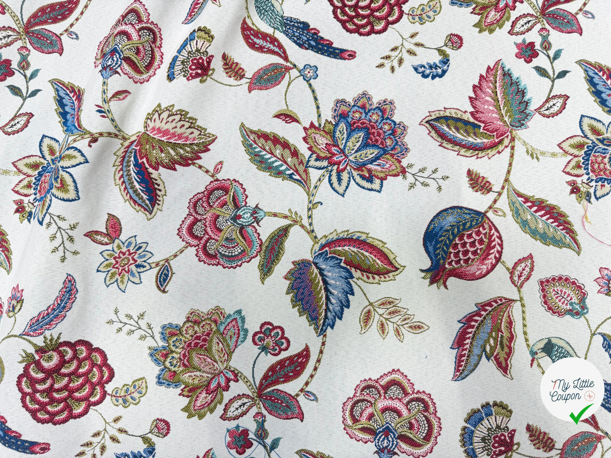 JACQUARD PALAMPORE ALLOVER BLANC 140 CM - My Little Coupon