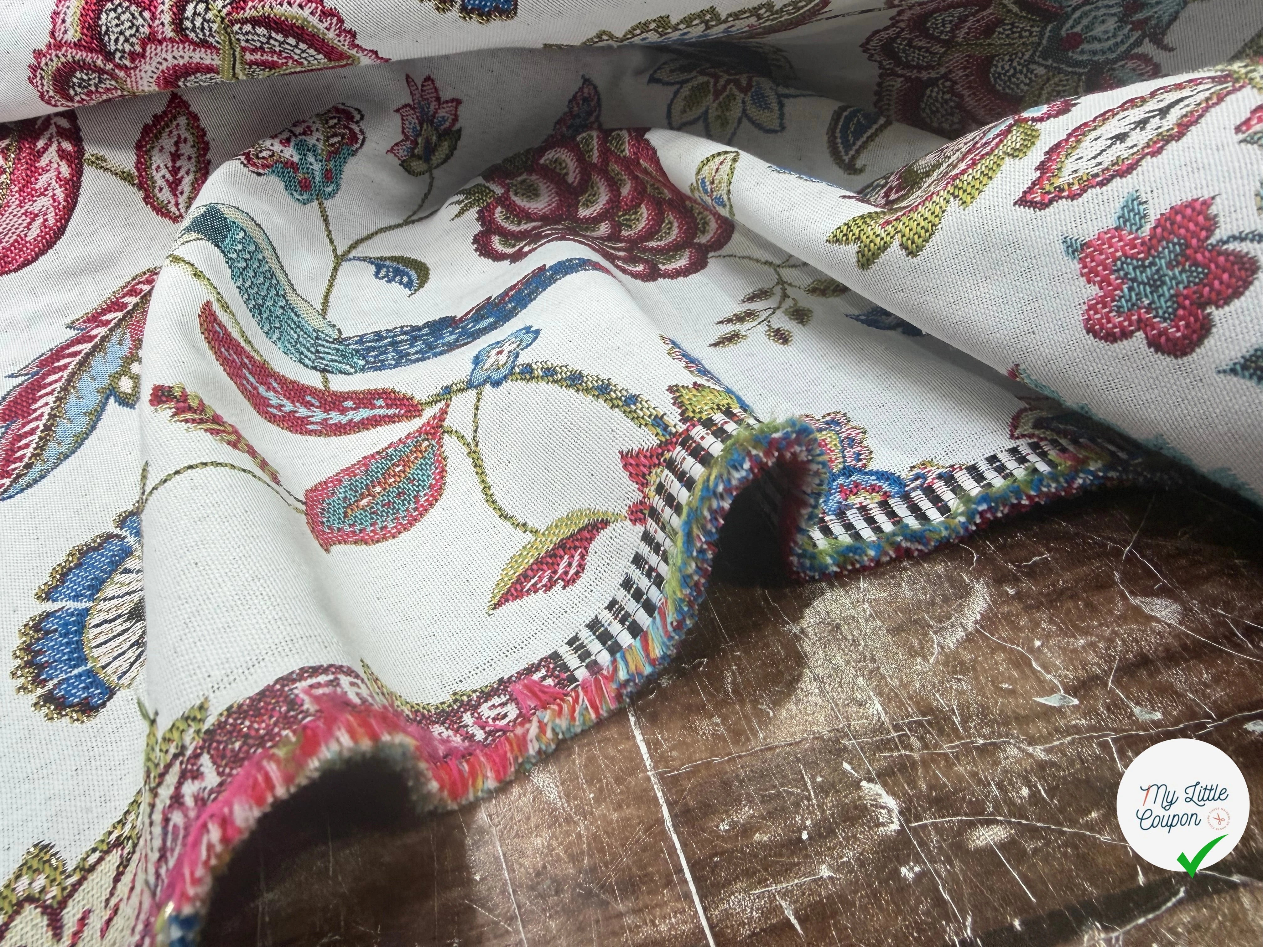 JACQUARD PALAMPORE ALLOVER BLANC 140 CM - My Little Coupon