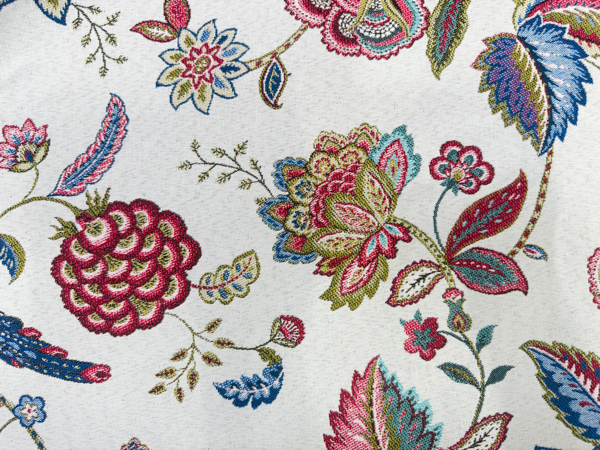 JACQUARD PALAMPORE ALLOVER BLANC 140 CM - My Little Coupon
