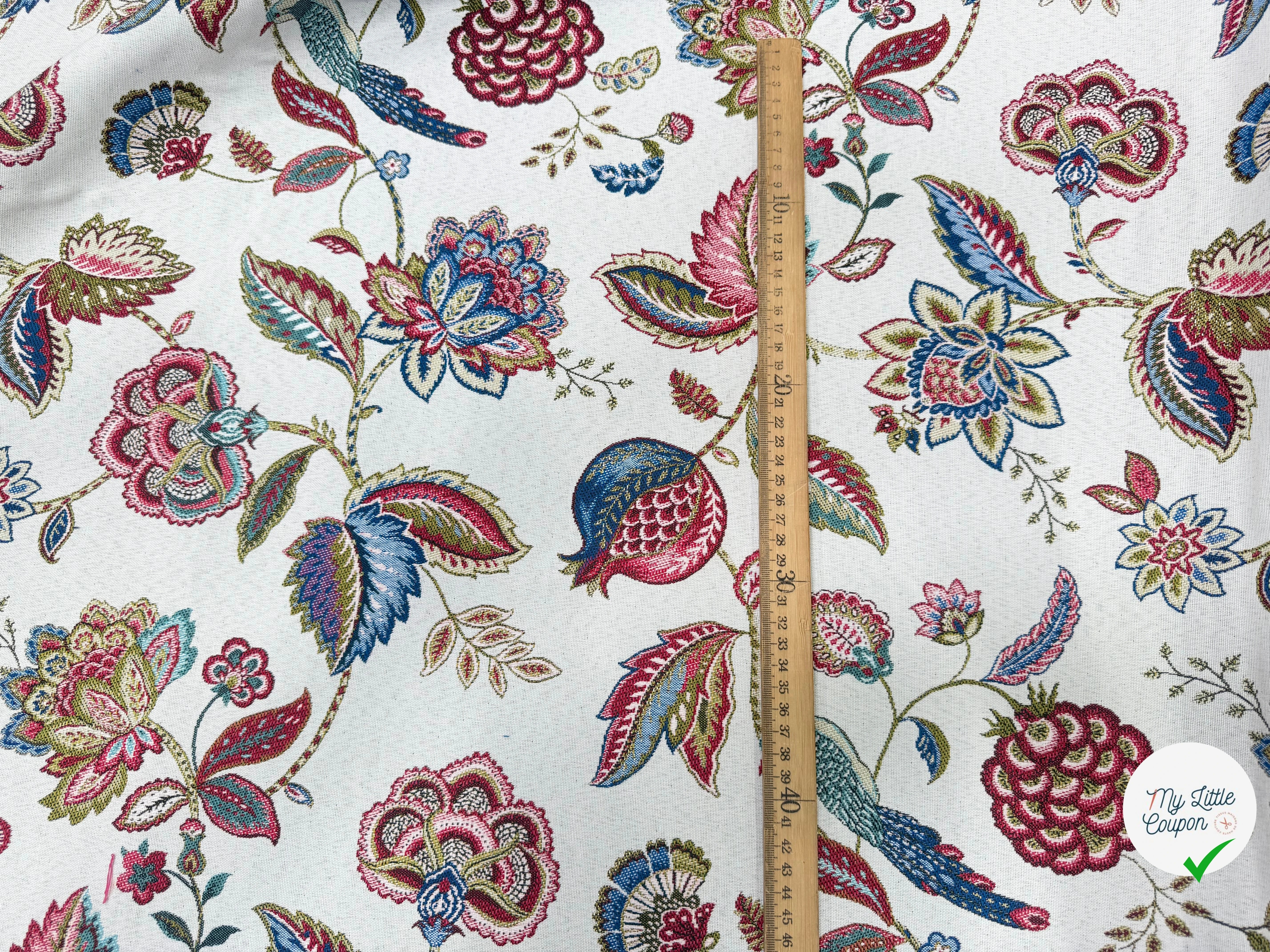 JACQUARD PALAMPORE ALLOVER BLANC 140 CM - My Little Coupon