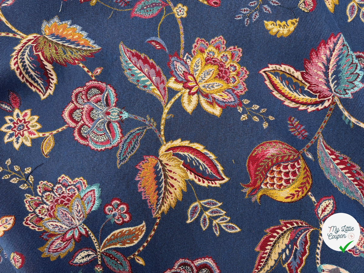 JACQUARD PALAMPORE ALLOVER BLEU 140 CM - My Little Coupon