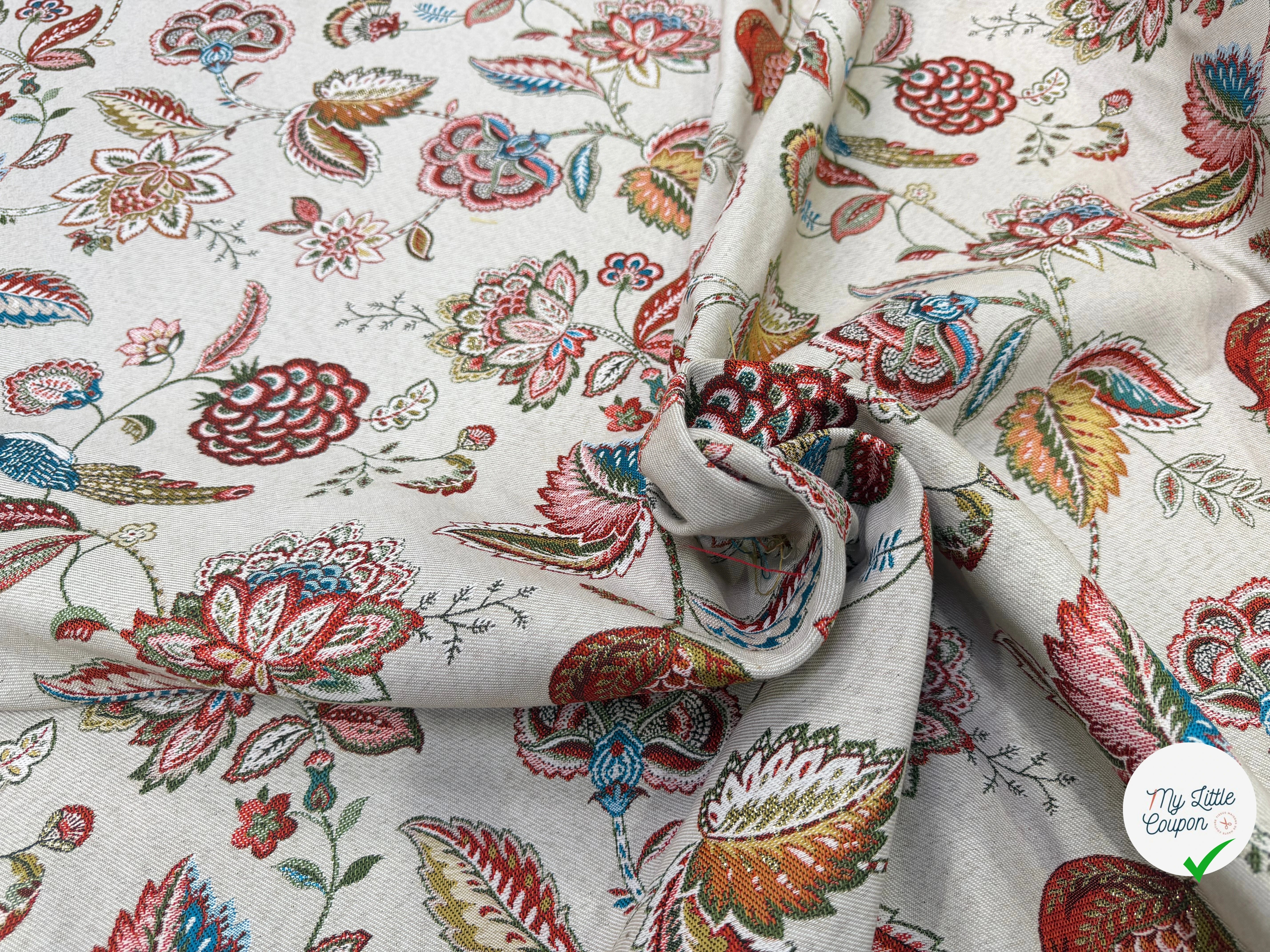 JACQUARD PALAMPORE ALLOVER COLORIS LIN 140 CM - My Little Coupon