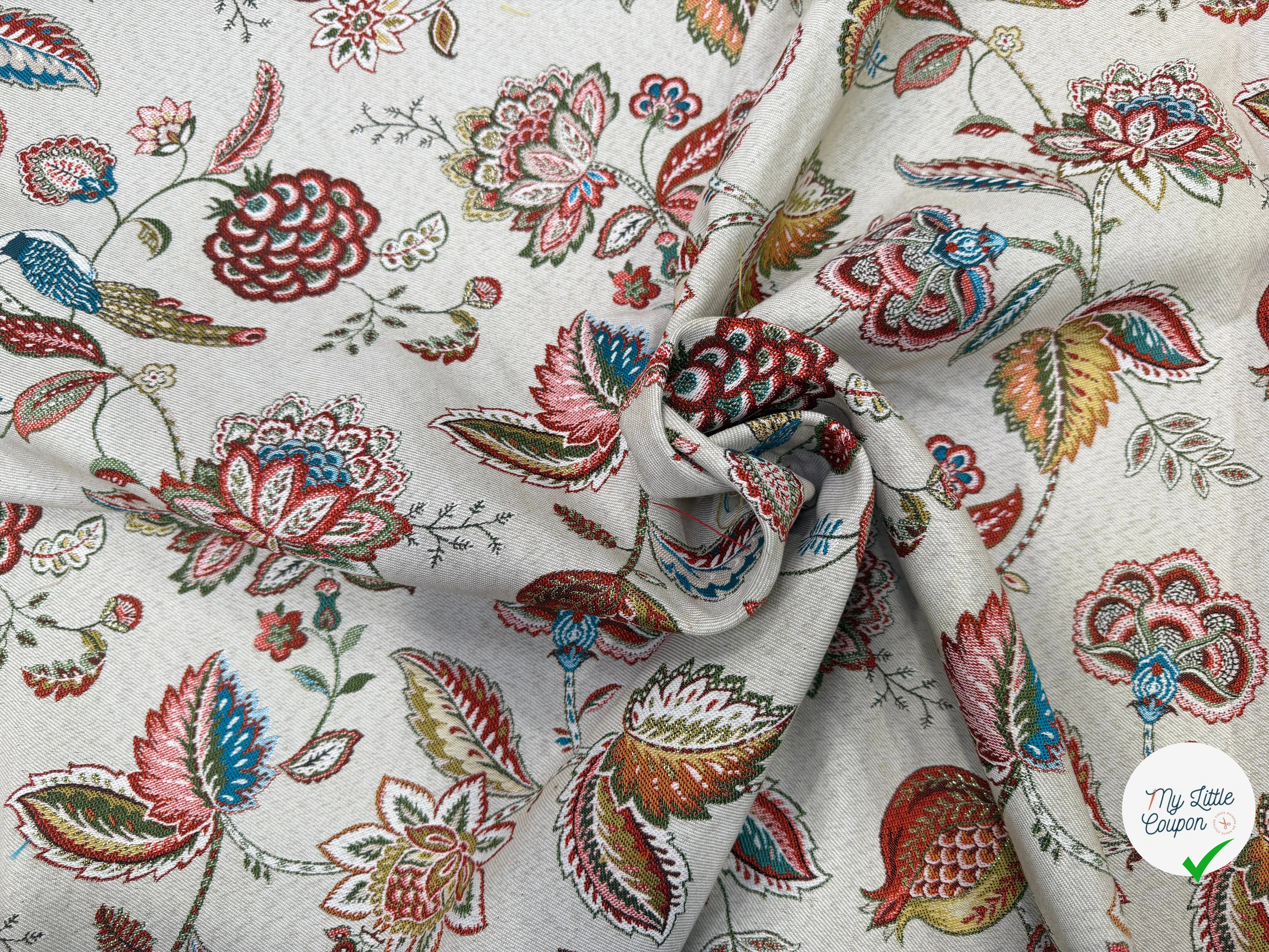 JACQUARD PALAMPORE ALLOVER COLORIS LIN 140 CM - My Little Coupon