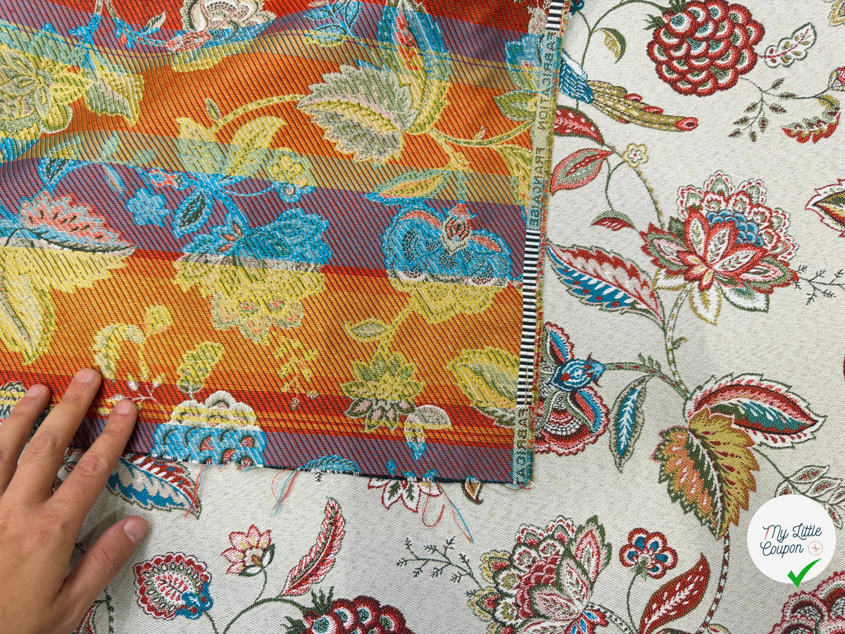 JACQUARD PALAMPORE ALLOVER COLORIS LIN 140 CM - My Little Coupon