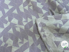 JACQUARD POLYVISCOSE CLOQUÉ MOTIFS GÉOMÉTRIQUES BLANC CASSÉ ET LAVANDE - My Little Coupon