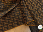 JACQUARD POLYVISCOSE MÉTALLISÉ OR BRILLANT MOTIFS GÉOMÉTRIQUES FOND CARAMEL - My Little Coupon