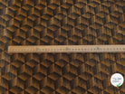 JACQUARD POLYVISCOSE MÉTALLISÉ OR BRILLANT MOTIFS GÉOMÉTRIQUES FOND CARAMEL - My Little Coupon