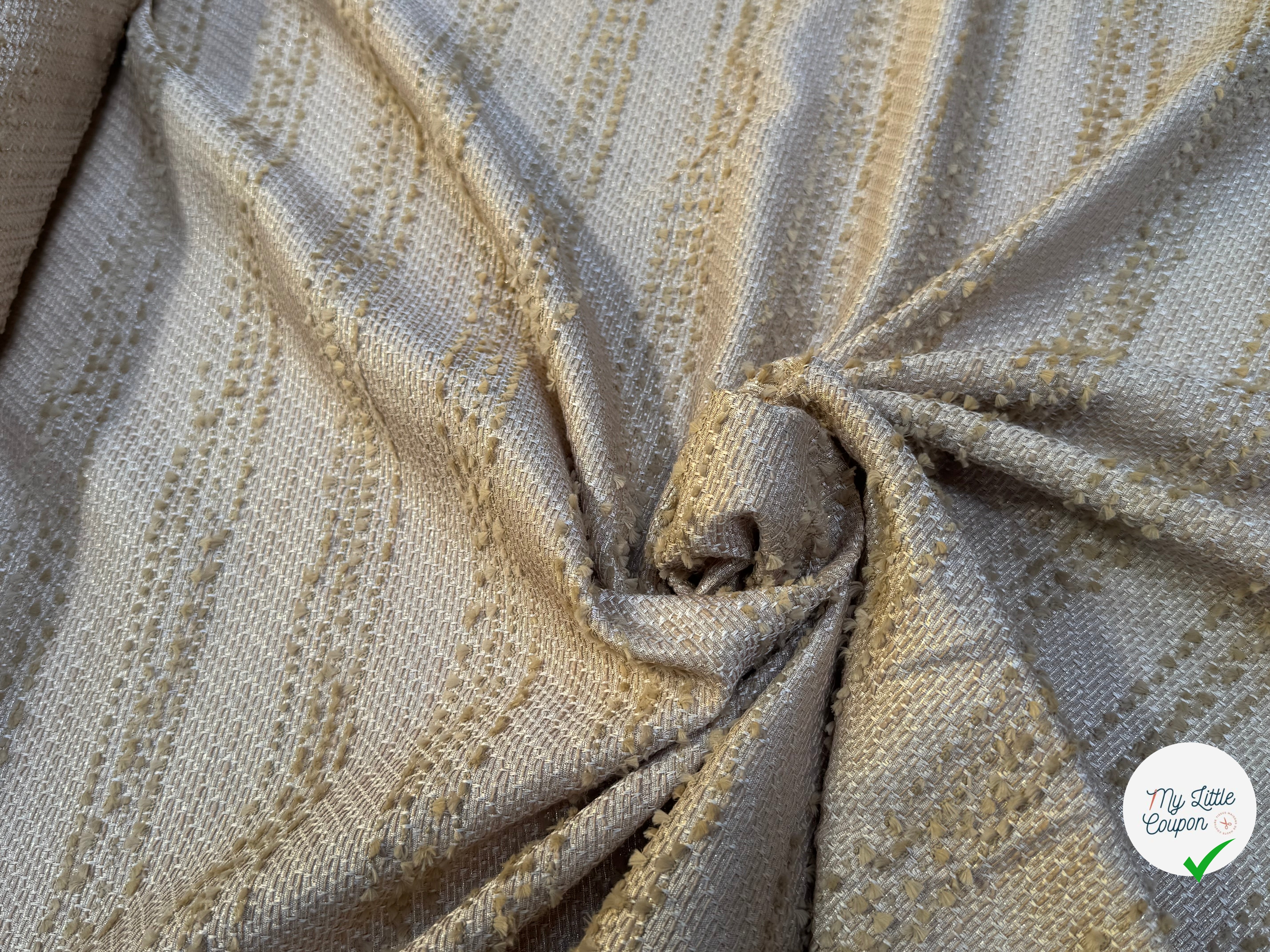 JACQUARD POLYVISCOSE SOUPLE BEIGE - My Little Coupon