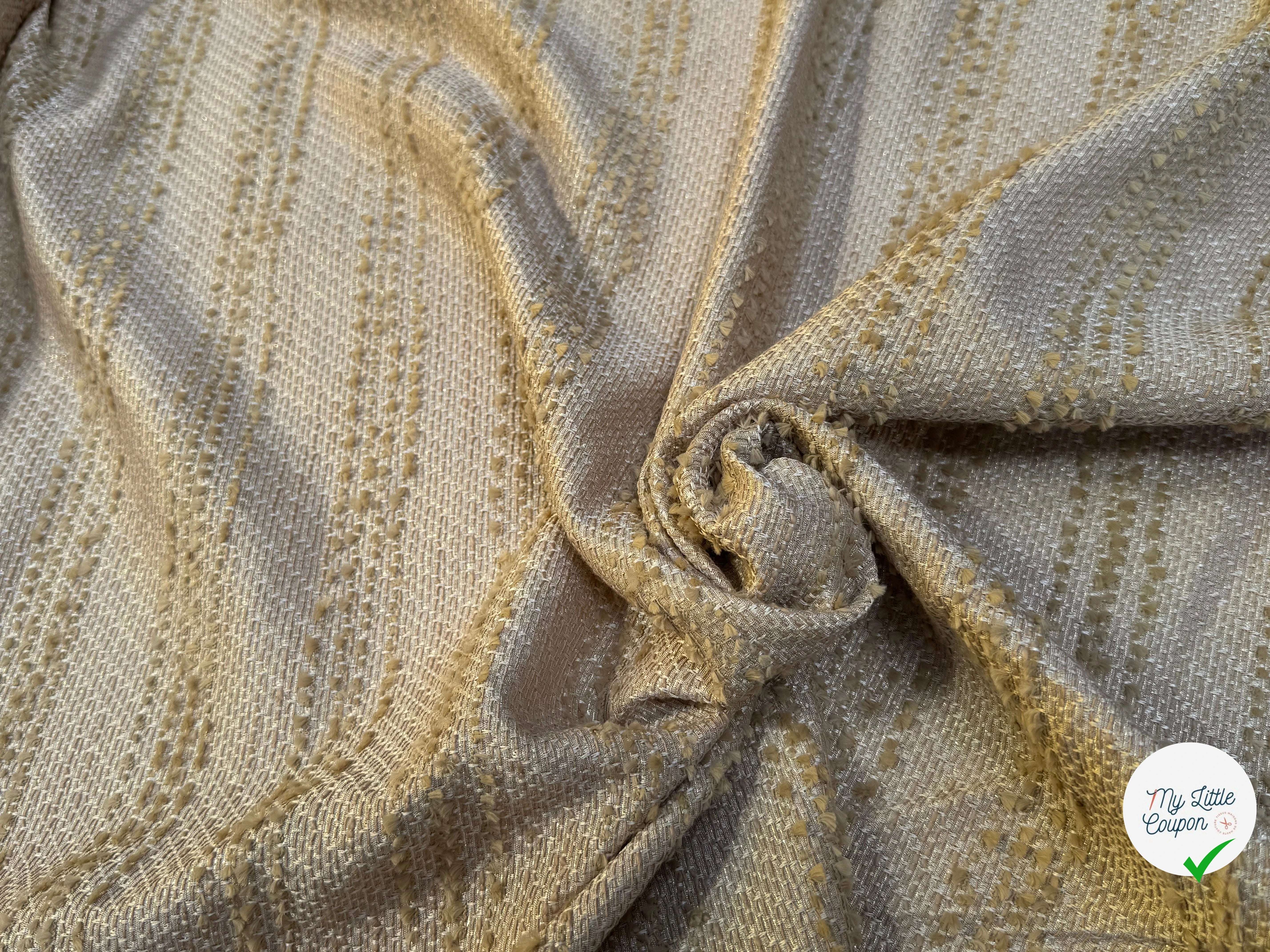 JACQUARD POLYVISCOSE SOUPLE BEIGE - My Little Coupon