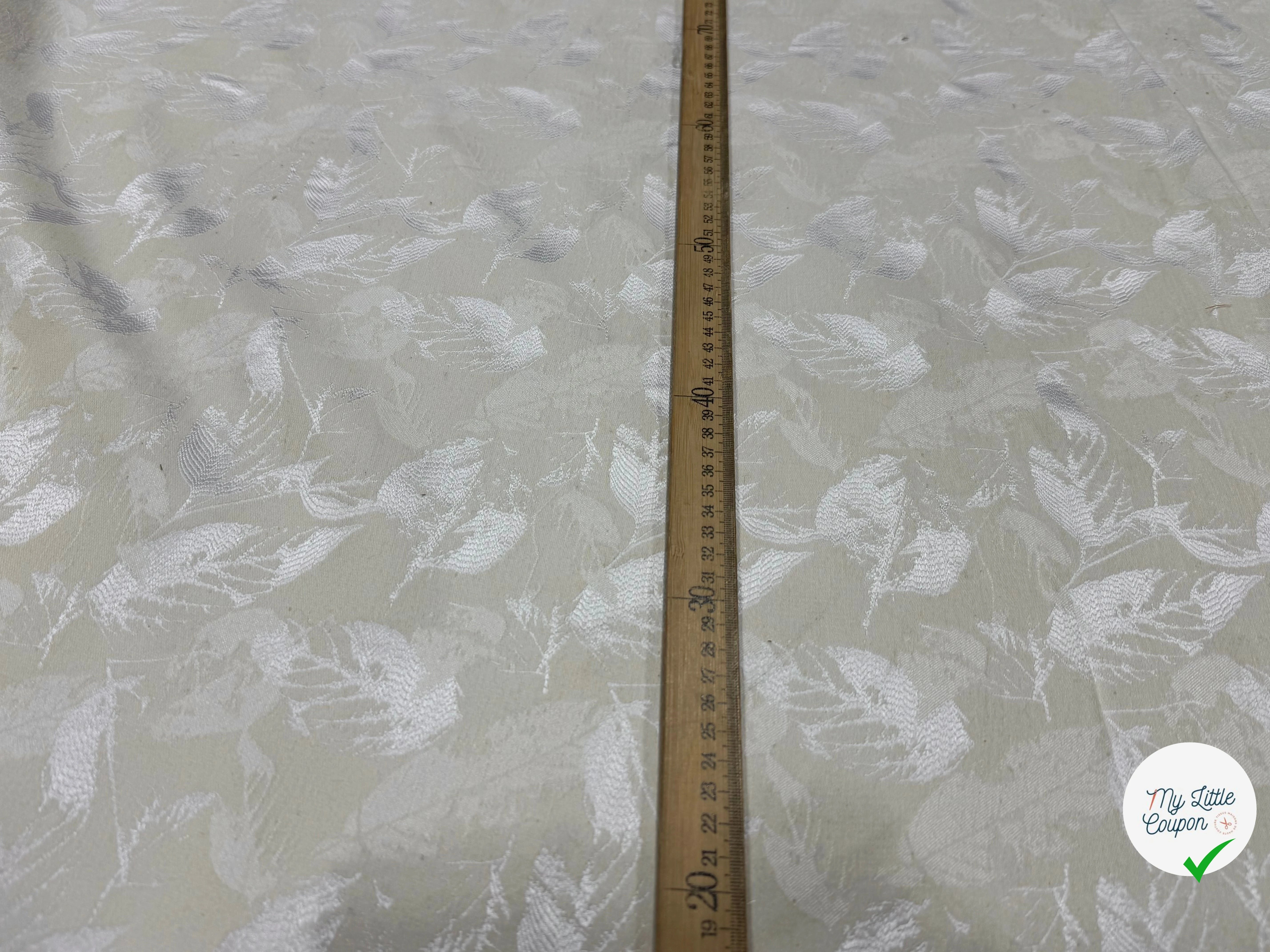 JACQUARD PREMIUM MOTIFS FEUILLAGE FOND ÉCRU - My Little Coupon