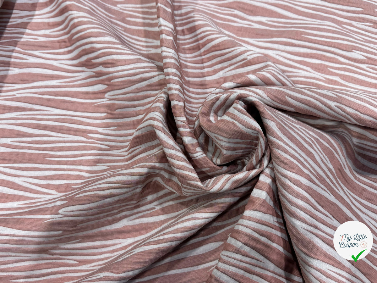 JACQUARD RAYURES FAÇON ANIMA ROSE PÂLE - My Little Coupon
