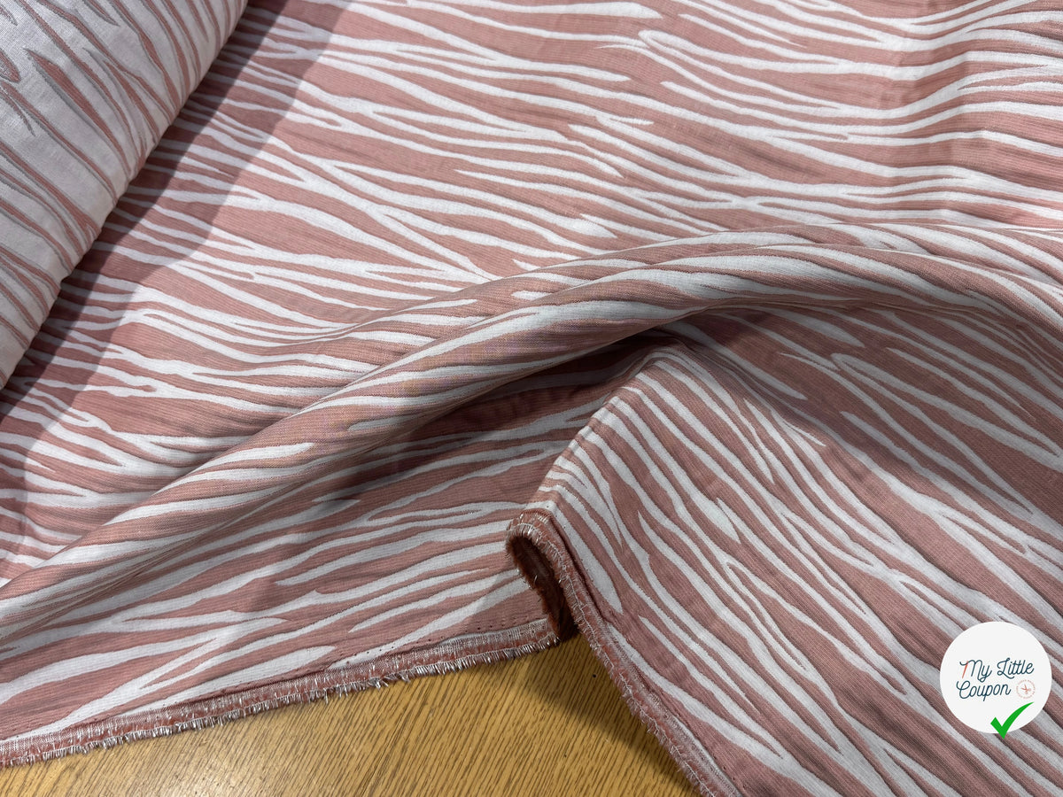 JACQUARD RAYURES FAÇON ANIMA ROSE PÂLE - My Little Coupon