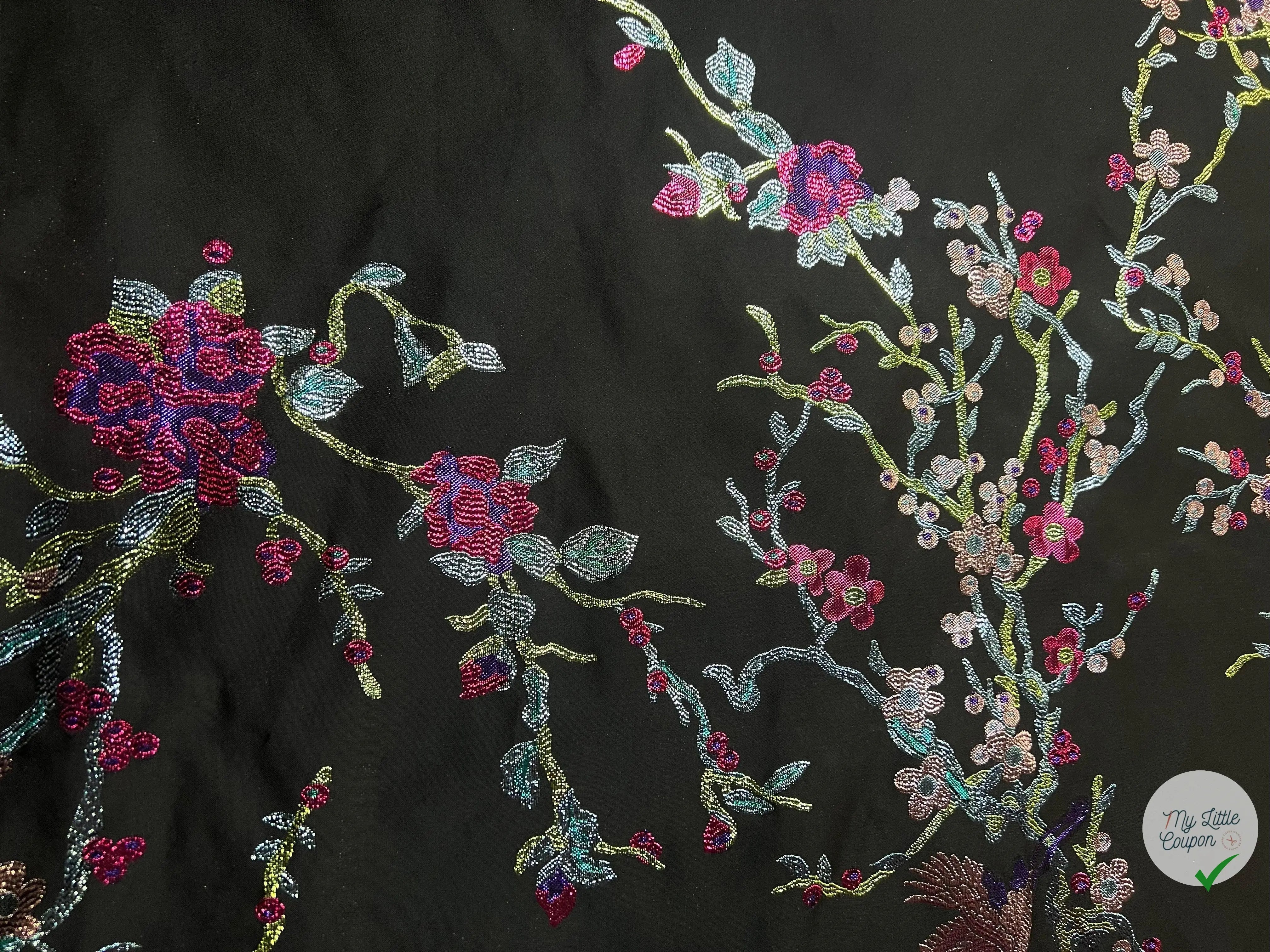 JACQUARD REVERSIBLE FIL COUPÉ METAL KIMONO JAPONAIS - My Little Coupon - tissu - coudre