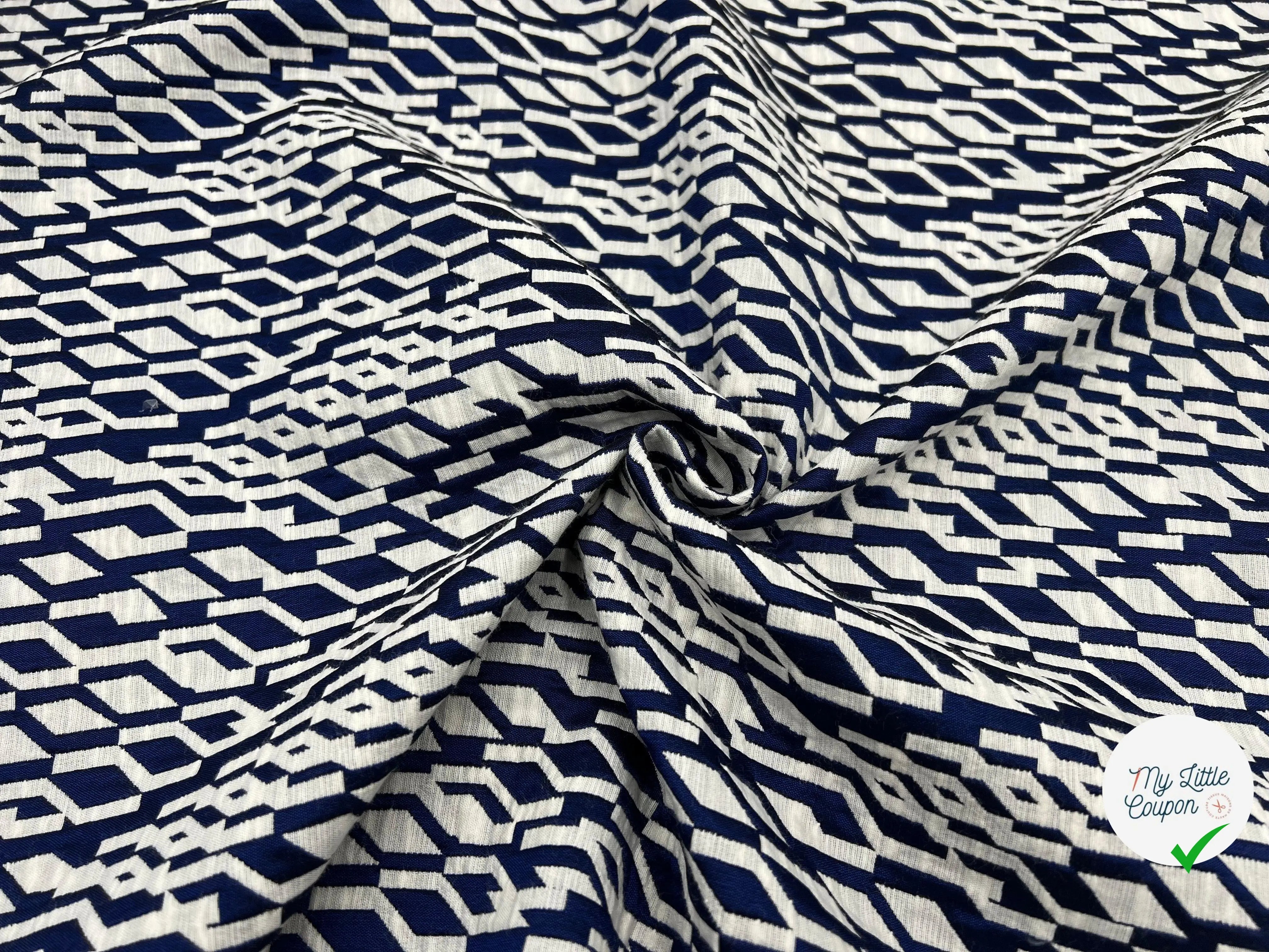 JACQUARD ROYAL GÉOMÉTRIQUE - My Little Coupon - tissu - coudre