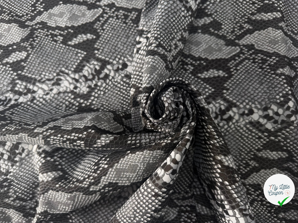 JACQUARD SERPENT GRIS ARGENT 19% COTON - My Little Coupon