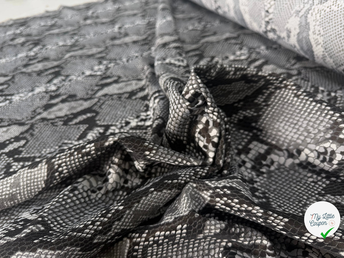 JACQUARD SERPENT GRIS ARGENT 19% COTON - My Little Coupon