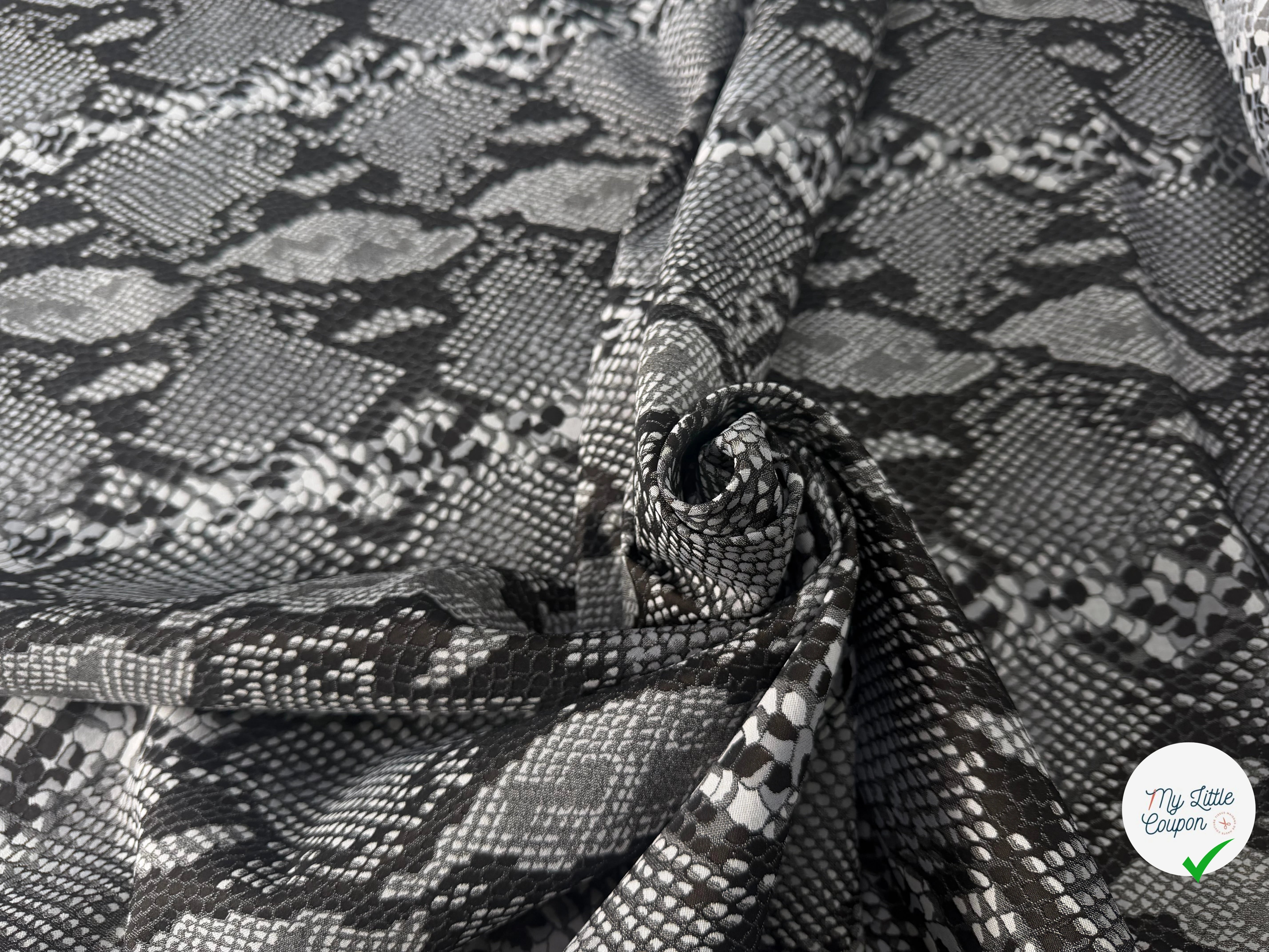 JACQUARD SERPENT GRIS ARGENT 19% COTON - My Little Coupon