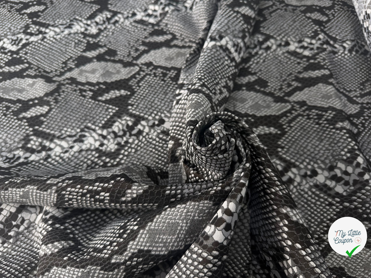 JACQUARD SERPENT GRIS ARGENT 19% COTON - My Little Coupon