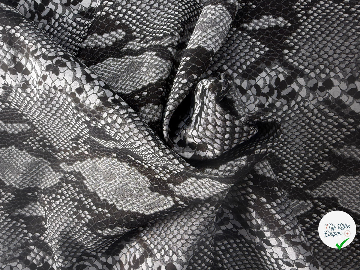 JACQUARD SERPENT GRIS ARGENT 19% COTON - My Little Coupon