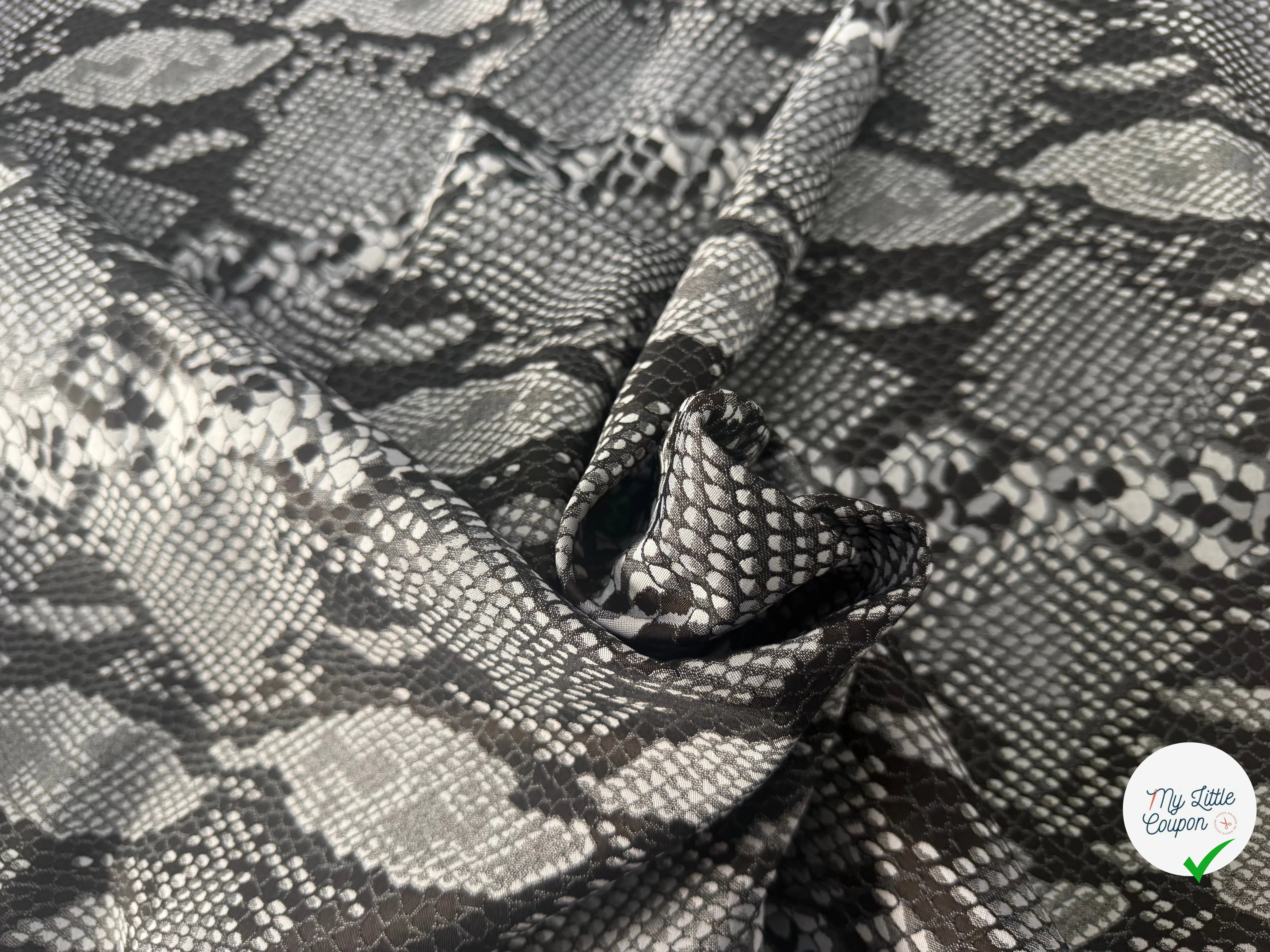 JACQUARD SERPENT GRIS ARGENT 19% COTON - My Little Coupon