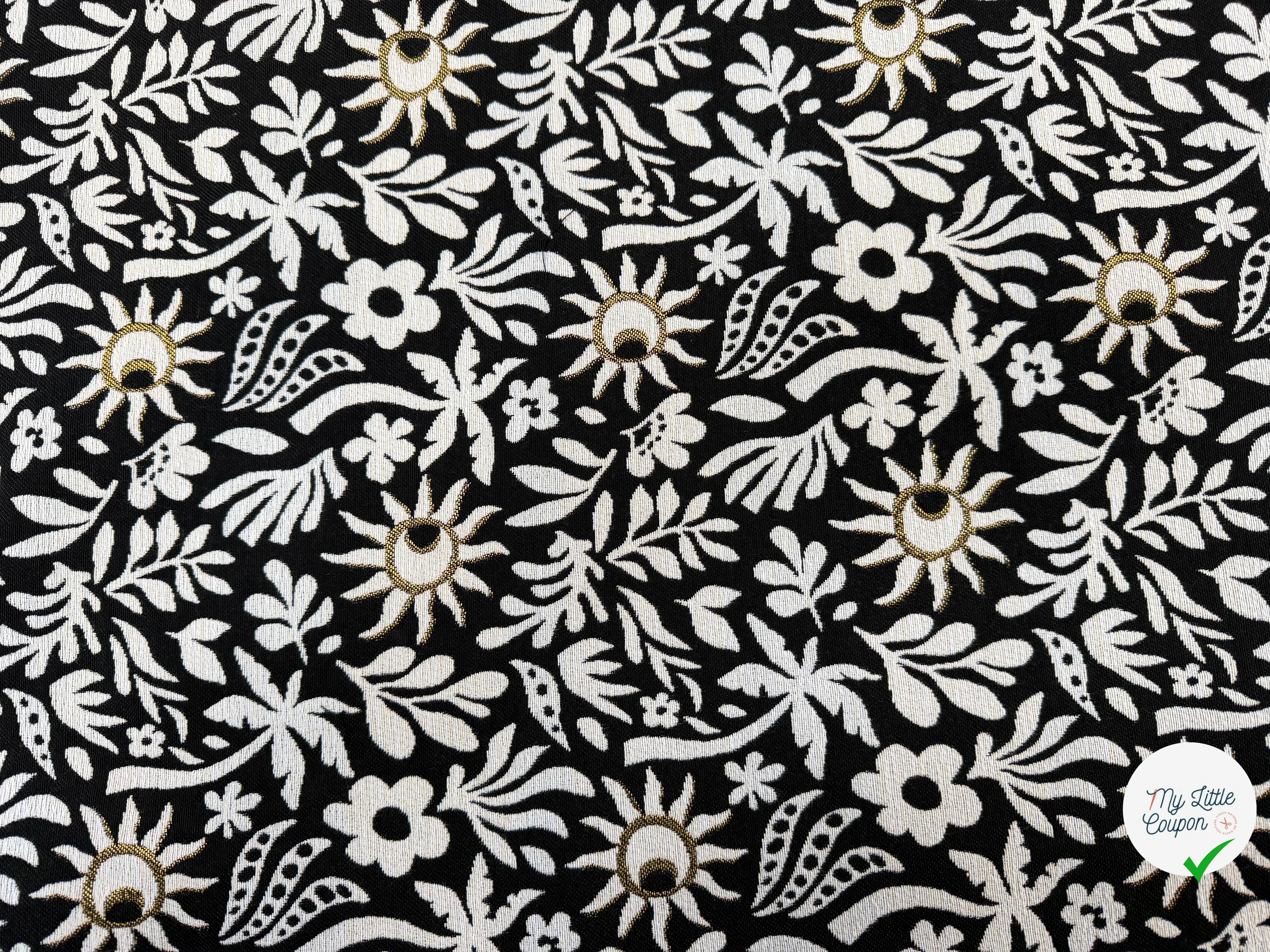 JACQUARD SUNLIGHT ALLOVER NOIR 140 CM MADE IN FRANCE 🇫🇷 - My Little Coupon