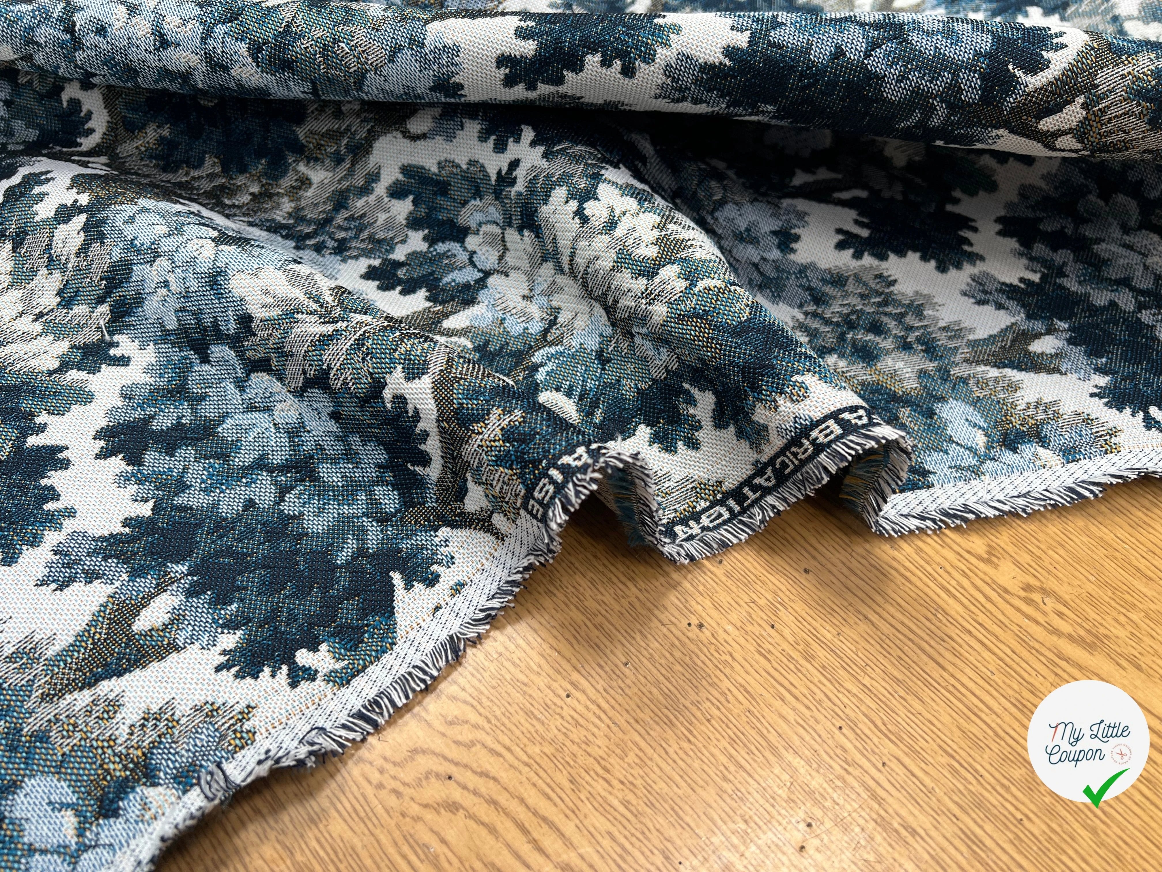 JACQUARD TISSÉ TEINT AUBUSSON ALLOVER BLEU - My Little Coupon