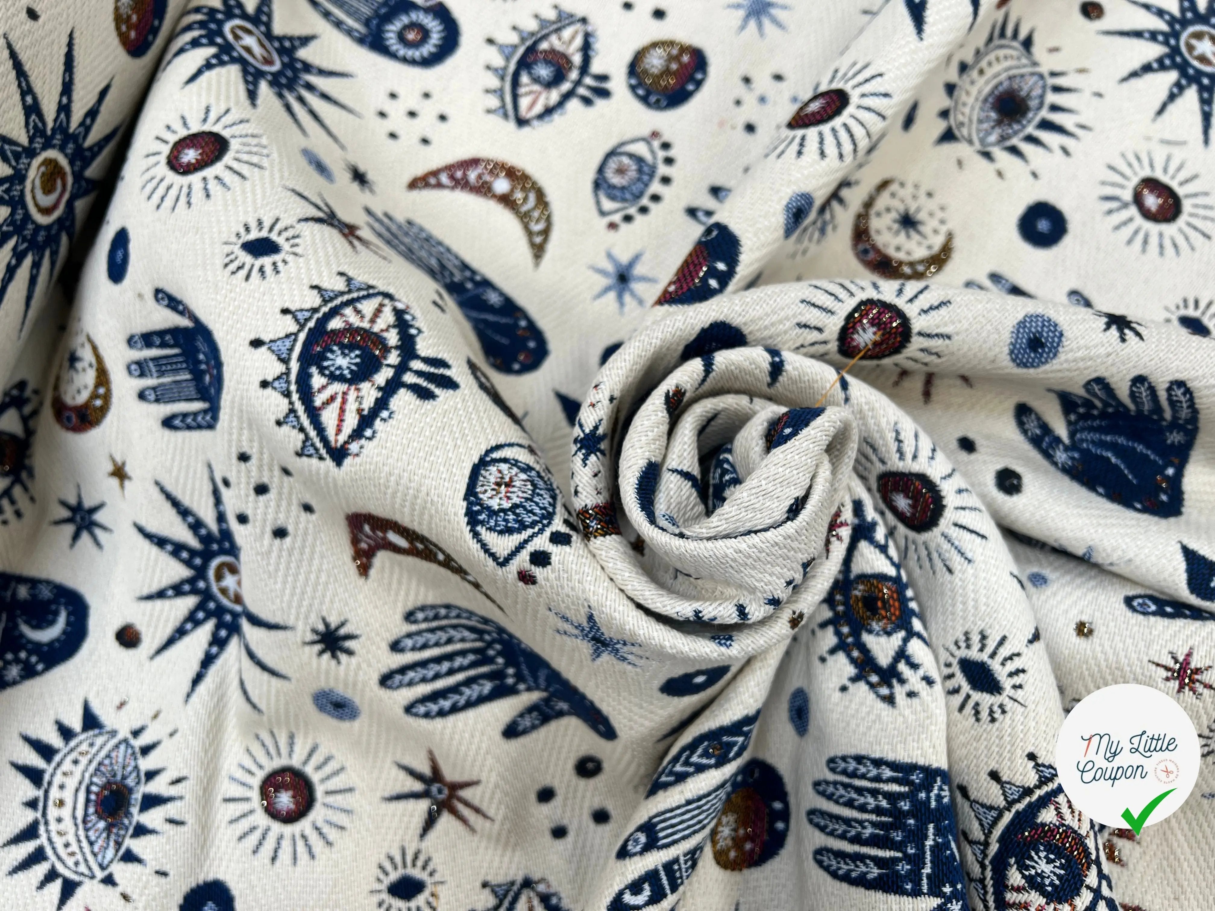 JACQUARD TISSÉ TEINT NAMASTE ALLOVER BLANC - My Little Coupon