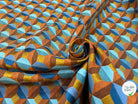 JACQUARD TISSÉ TEINT PAOLA ALLOVER ORANGE BLEU - My Little Coupon