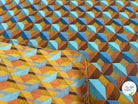 JACQUARD TISSÉ TEINT PAOLA ALLOVER ORANGE BLEU - My Little Coupon