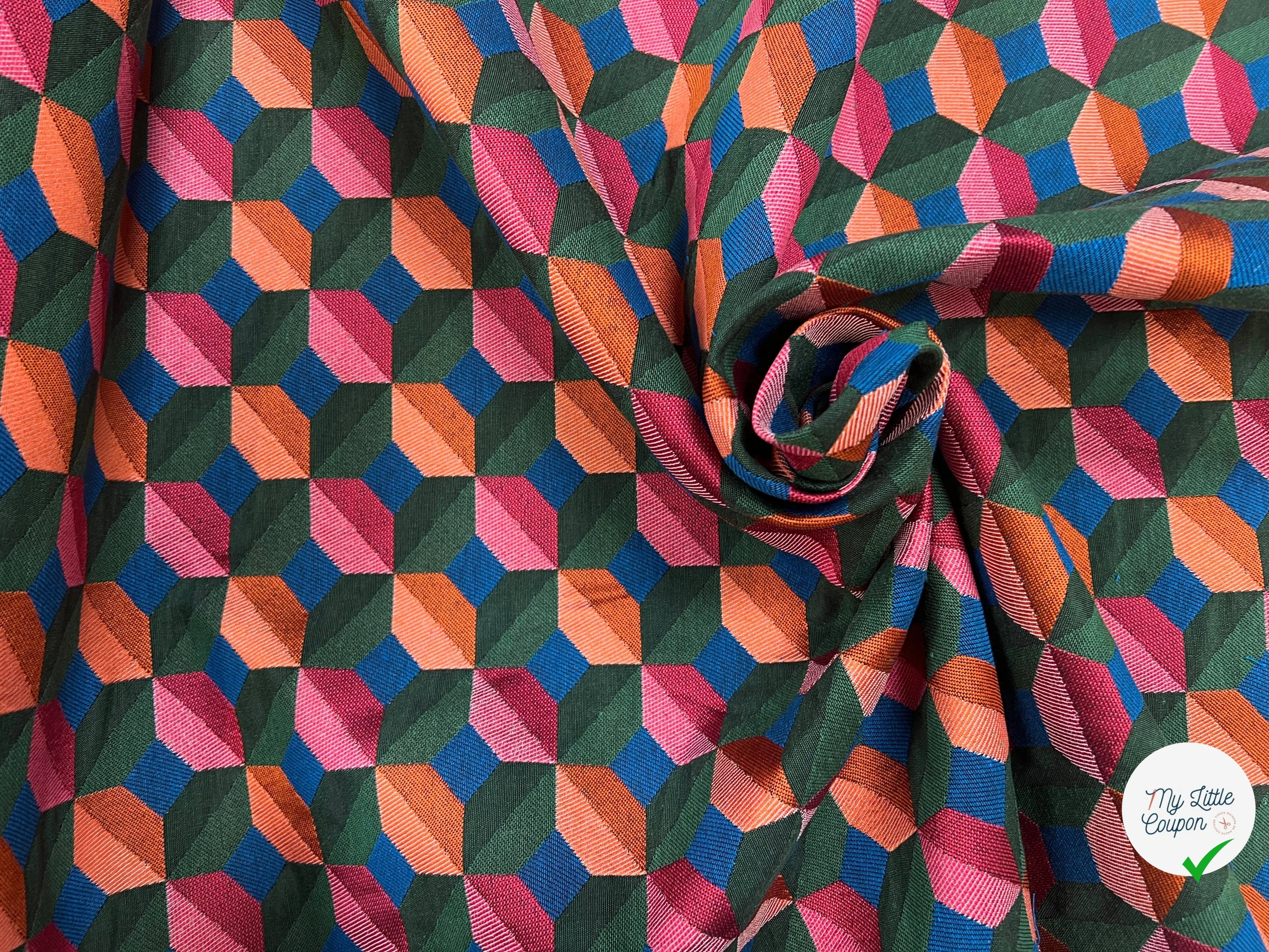 JACQUARD TISSÉ TEINT PAOLA ALLOVER VERT FUCHSIA - My Little Coupon