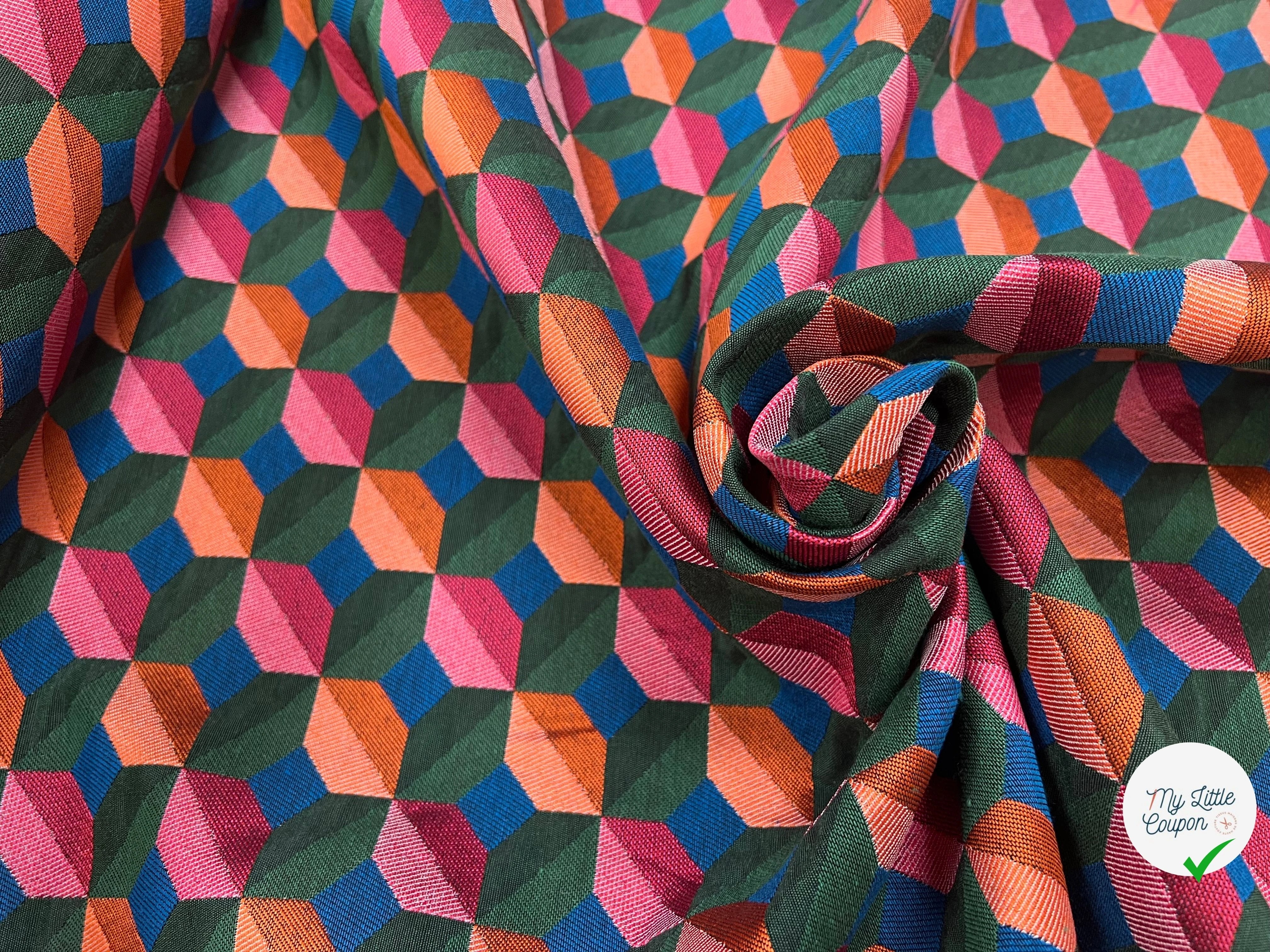 JACQUARD TISSÉ TEINT PAOLA ALLOVER VERT FUCHSIA - My Little Coupon