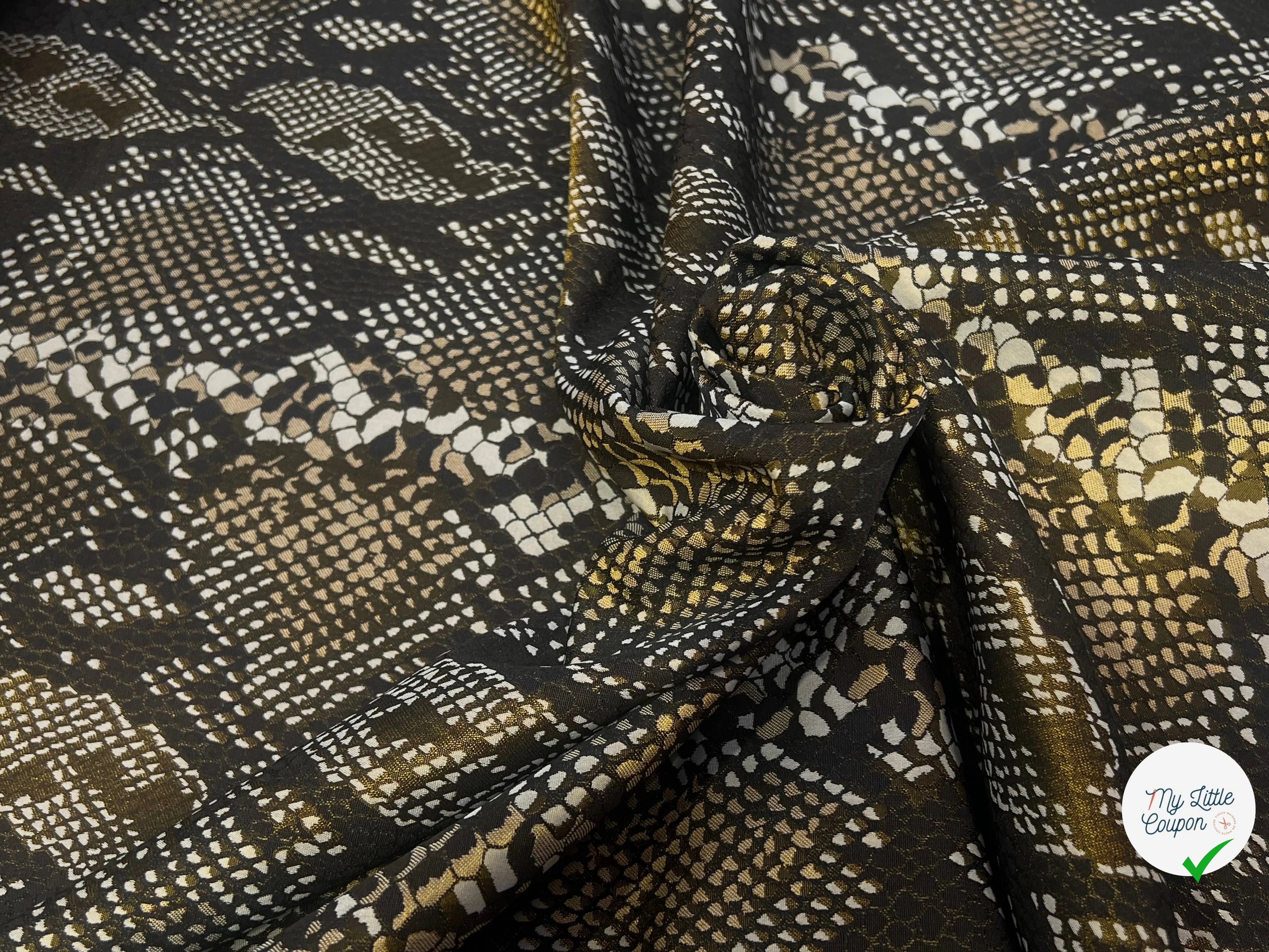 JACUQARD SERPENT DORÉE CUIVRE 19% COTON - My Little Coupon
