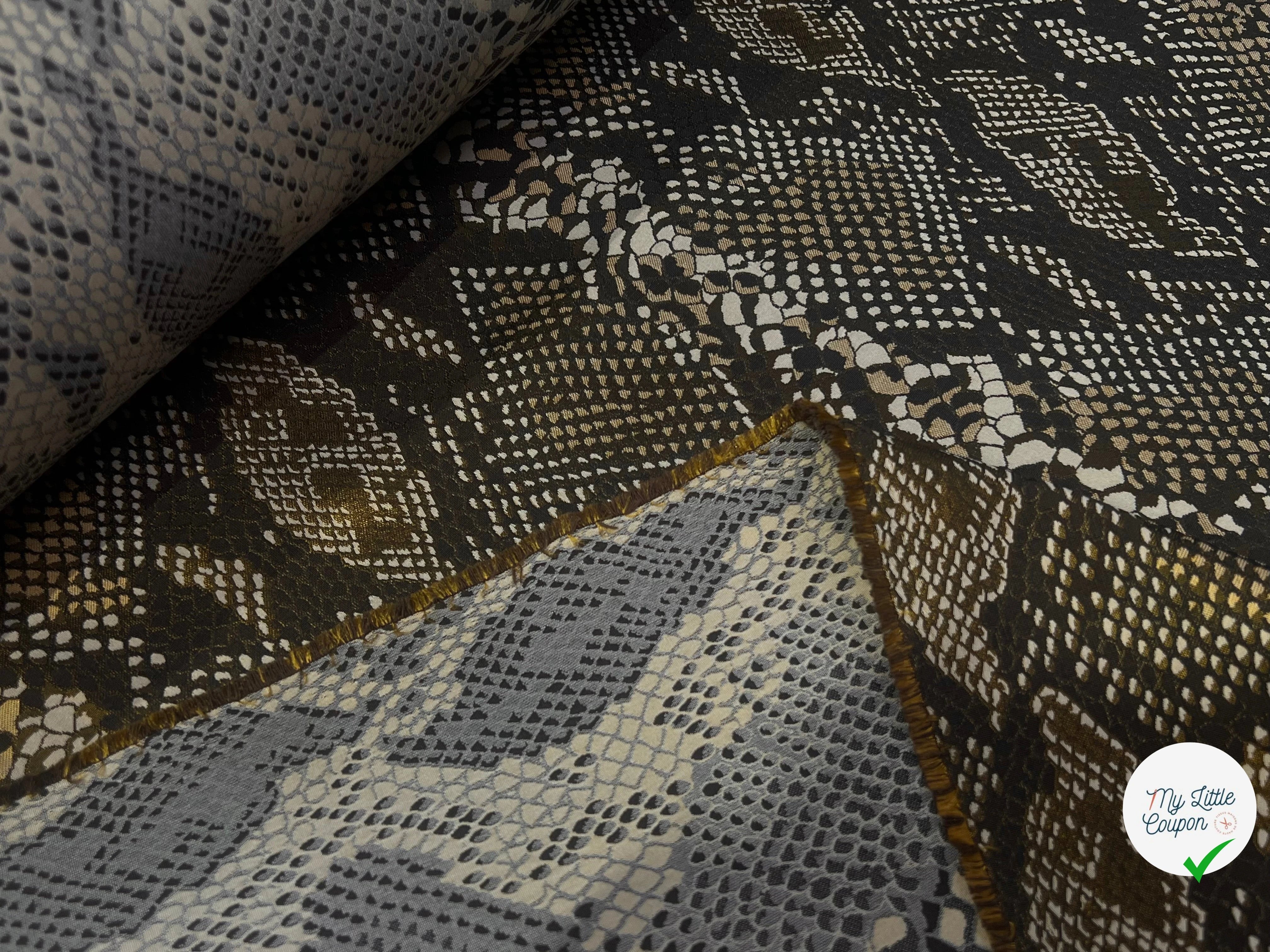 JACUQARD SERPENT DORÉE CUIVRE 19% COTON - My Little Coupon