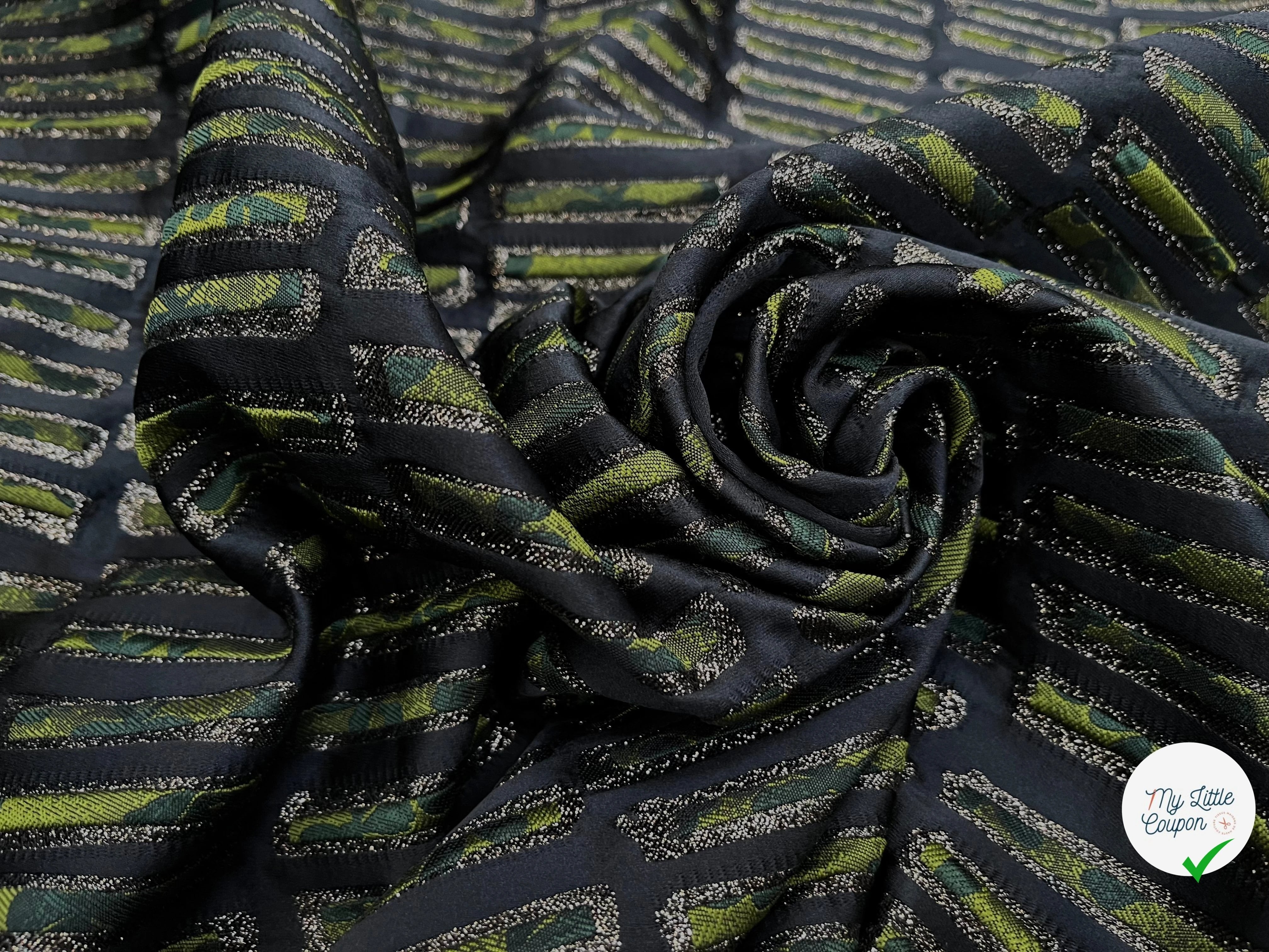 JAQUARD ULTRA CHIC GEOMETRIE VERT - My Little Coupon
