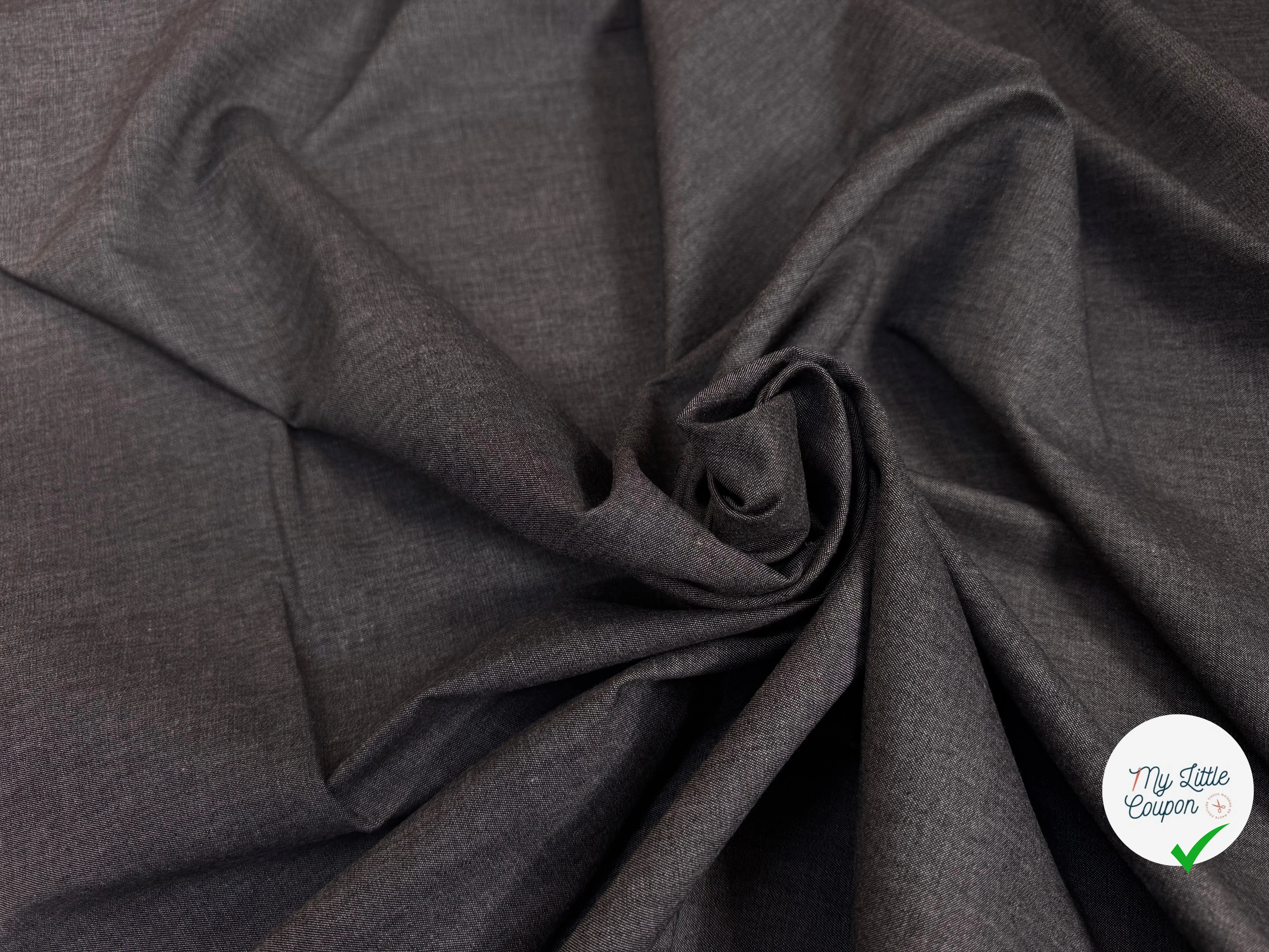 JEAN CHAMBRAY LAVÉ UNI 4806/69 GRIS NOIR ANTRHACITE - My Little Coupon