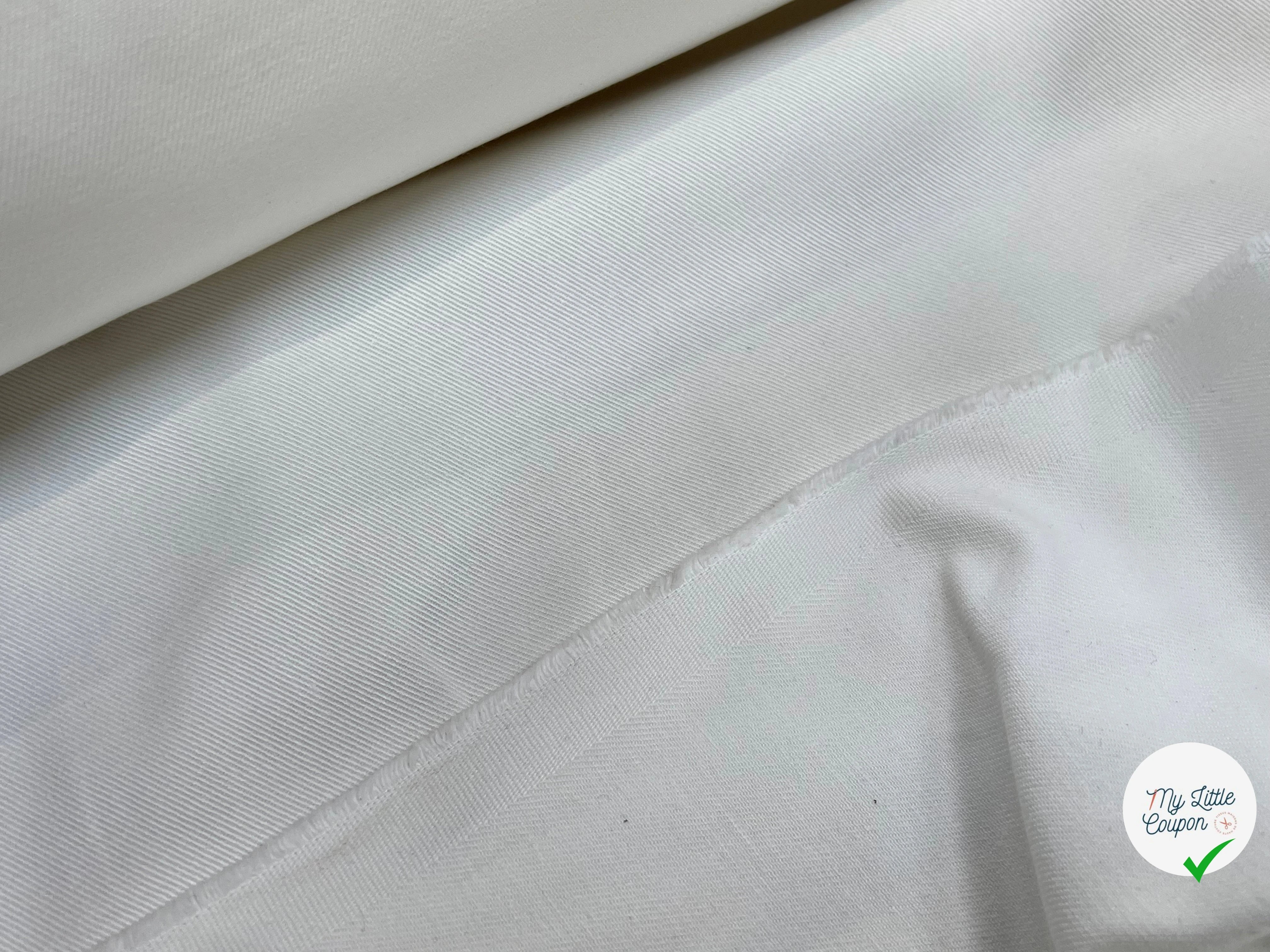JEAN DENIM PRESTIGE PEIGNÉ SANMERO BLANC 99% COTON LÉGÈREMENT DOUX - My Little Coupon