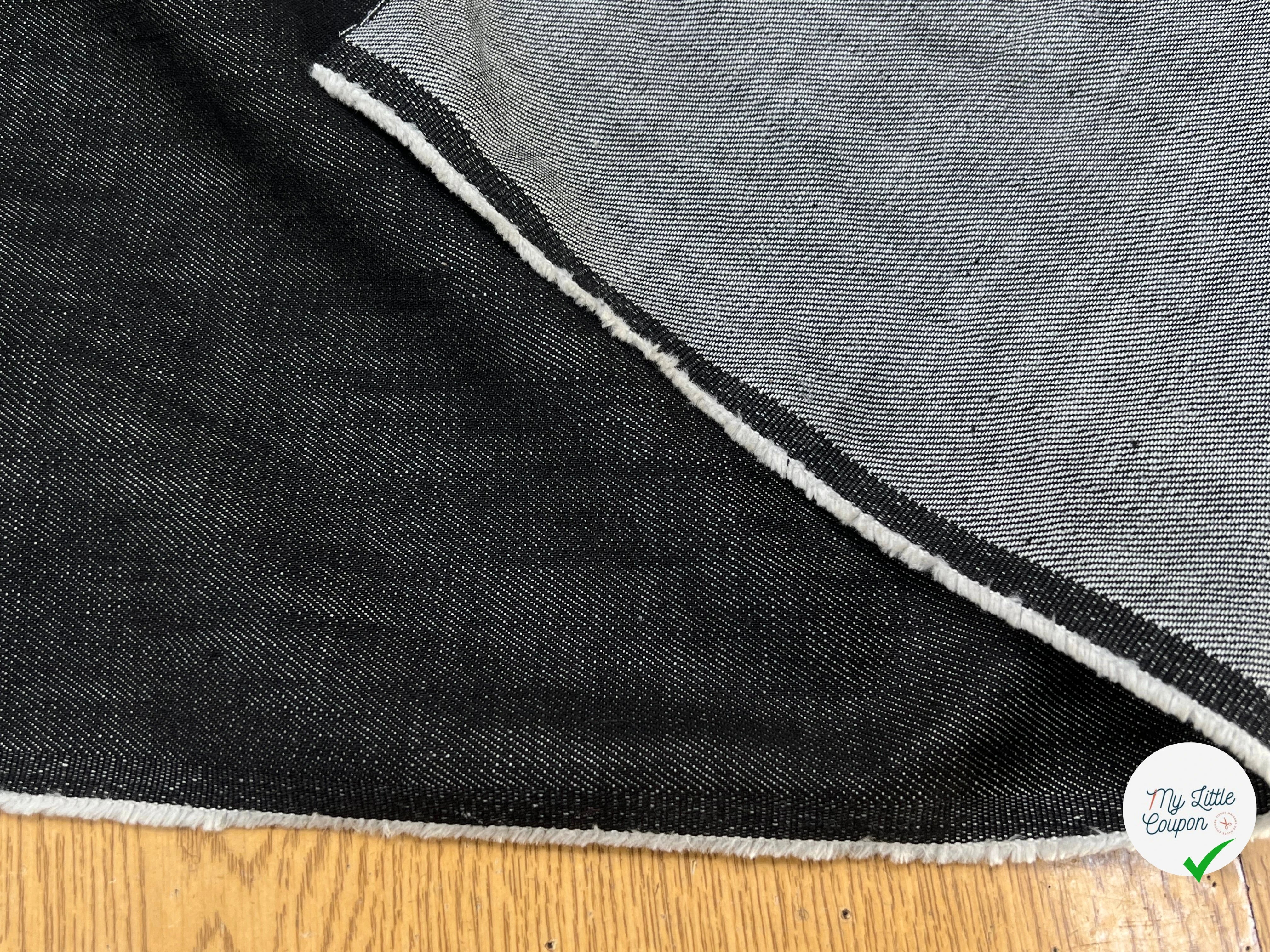 JEAN DENIM PRESTIGE SANMERO NOIR ANTHACITE 99% COTON - My Little Coupon
