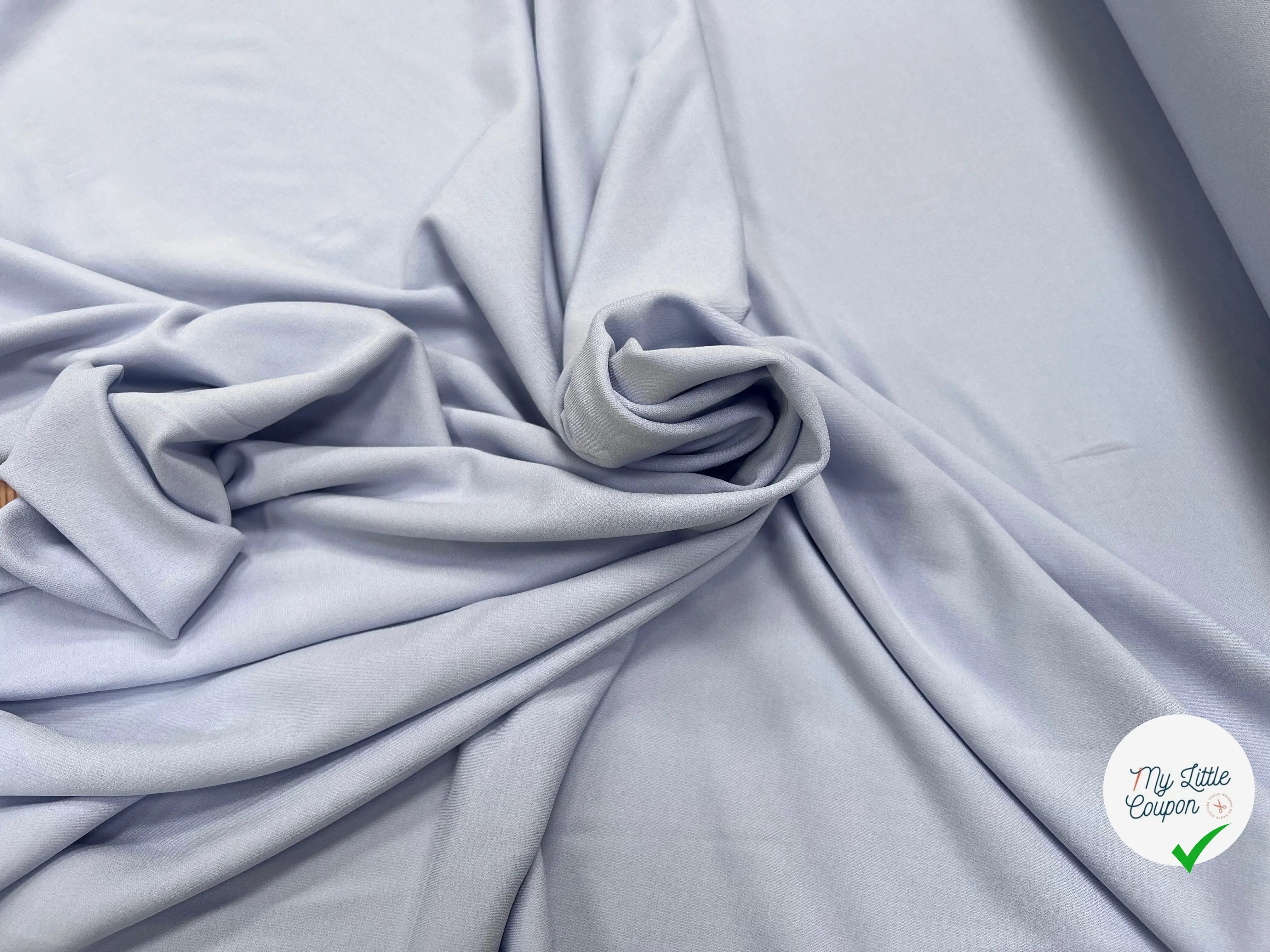 JEREY  CREPÉ VISCOSE FROIDE 8% ELASTHANNE BLEU CIEL - My Little Coupon