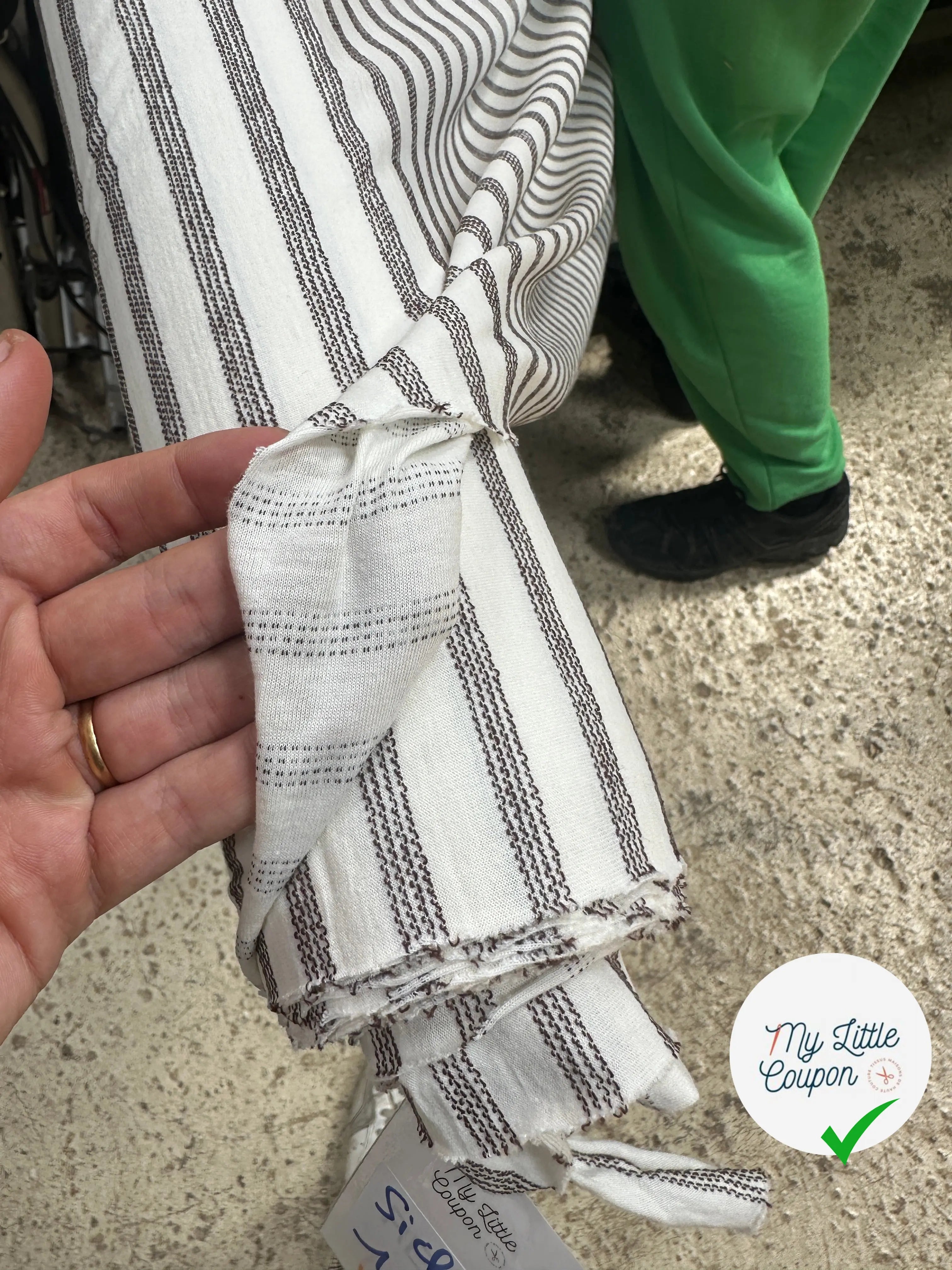 JERSEY BLANC CASSÉ RAYURES GAMBAIS TISSÉ MSO