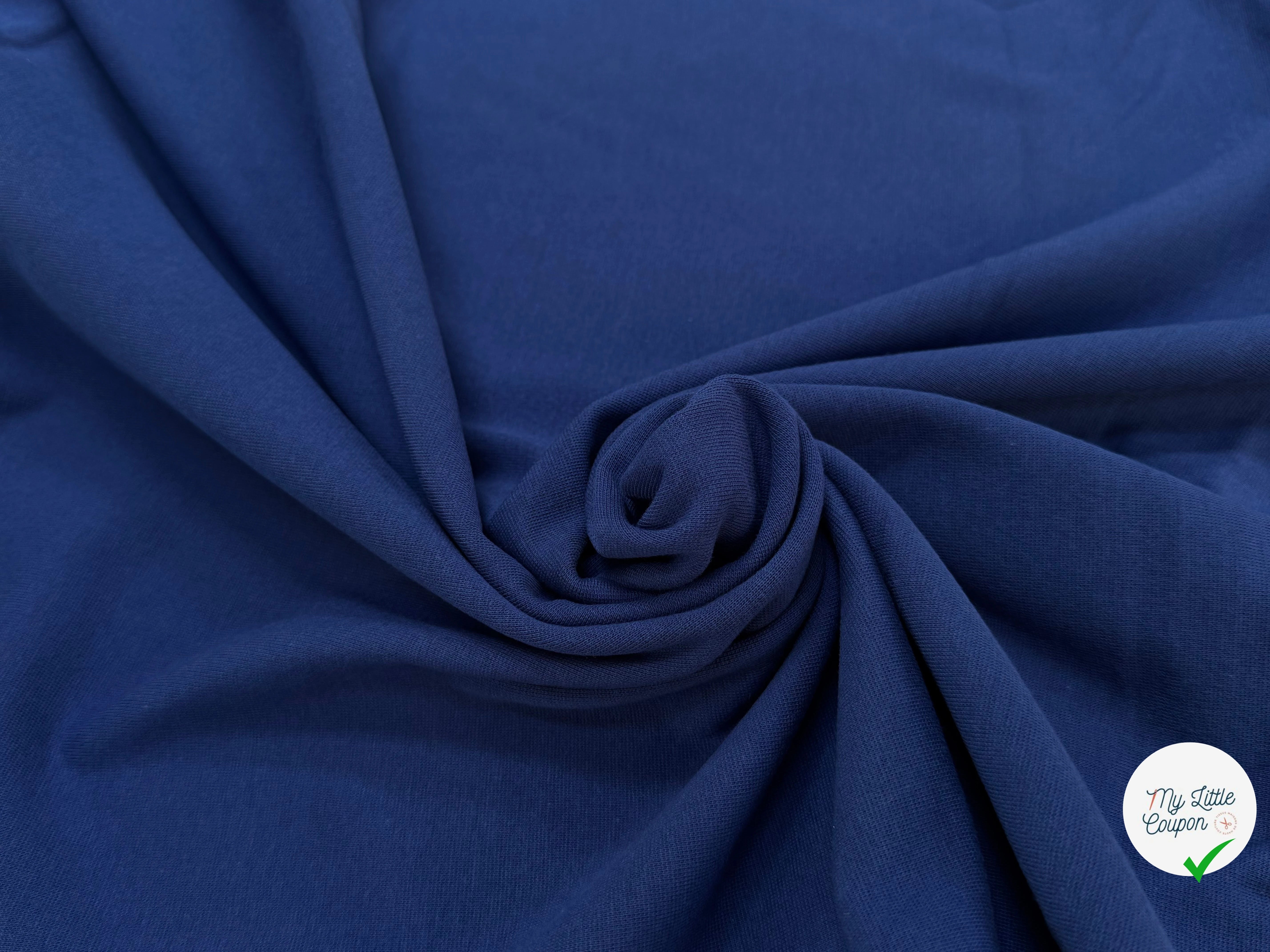 JERSEY COTON 2% ÉLASTHANNE TUBULAIRE 70CM CÔTE 1X1 BLUE DEPTHS - My Little Coupon
