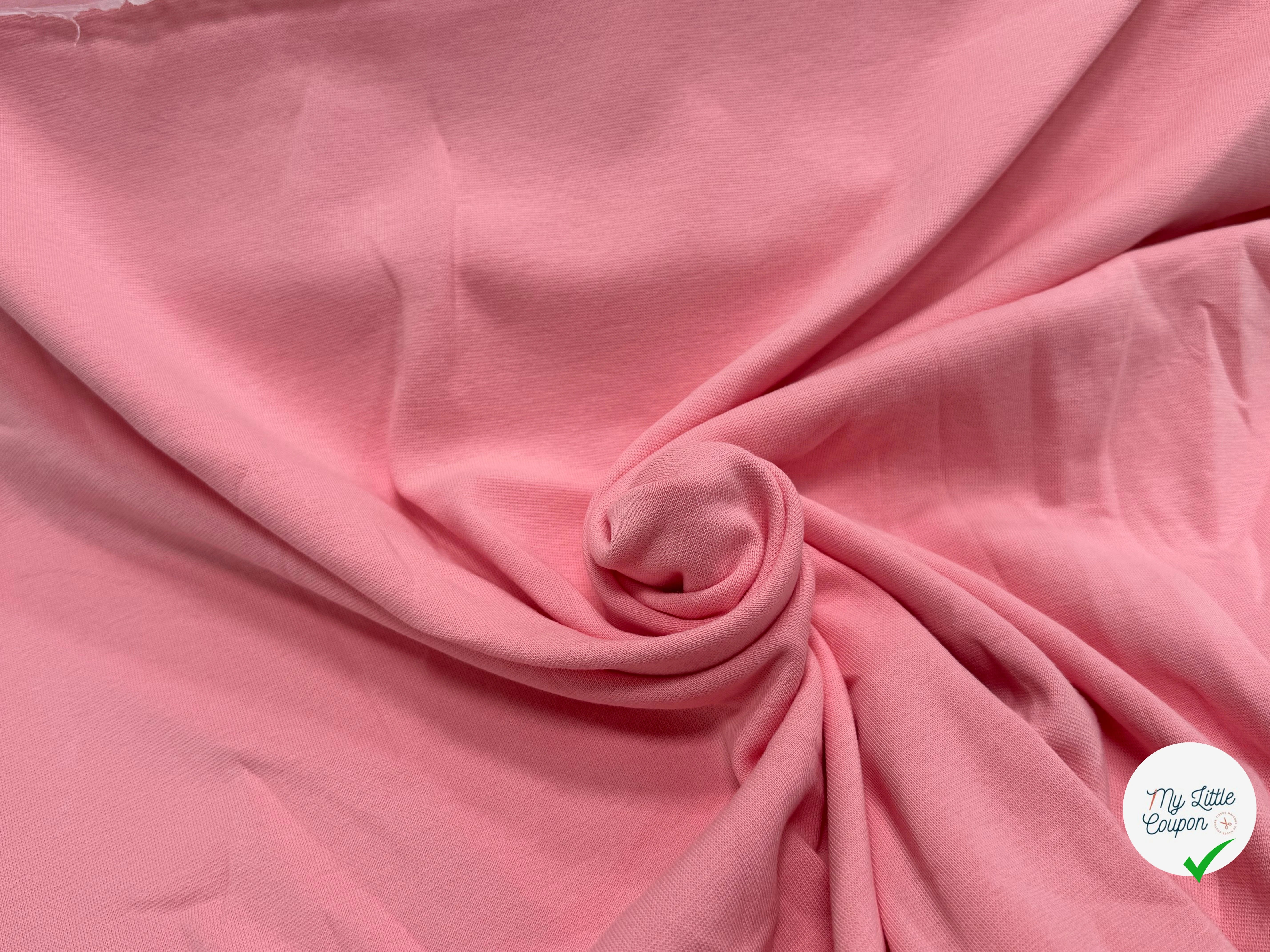JERSEY COTON 2% ÉLASTHANNE TUBULAIRE 70CM CÔTE 1X1 CORAL GOLD - My Little Coupon