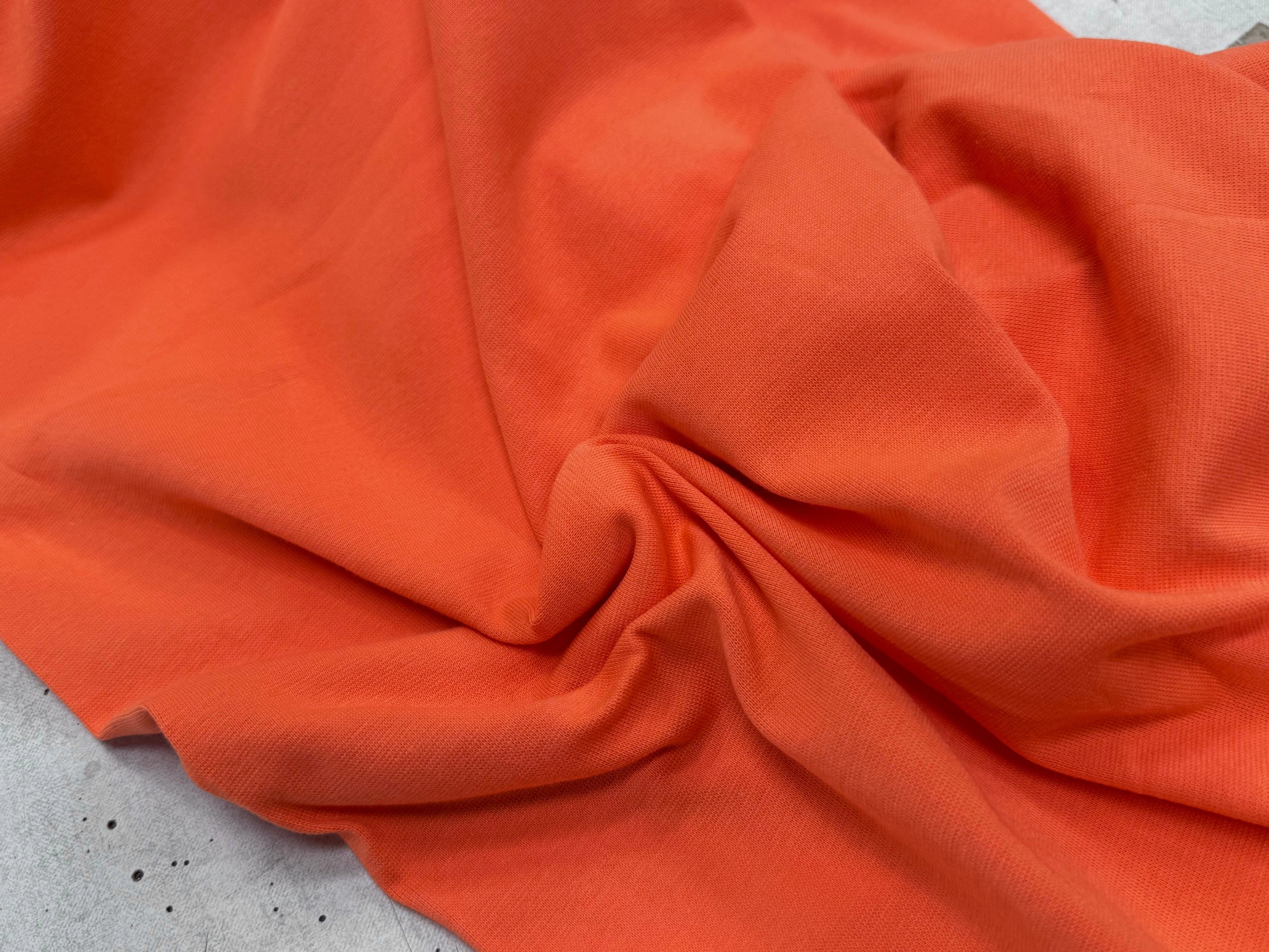 JERSEY COTON 2% ÉLASTHANNE TUBULAIRE 70CM CÔTE 1X1 CORAL ROSE - My Little Coupon
