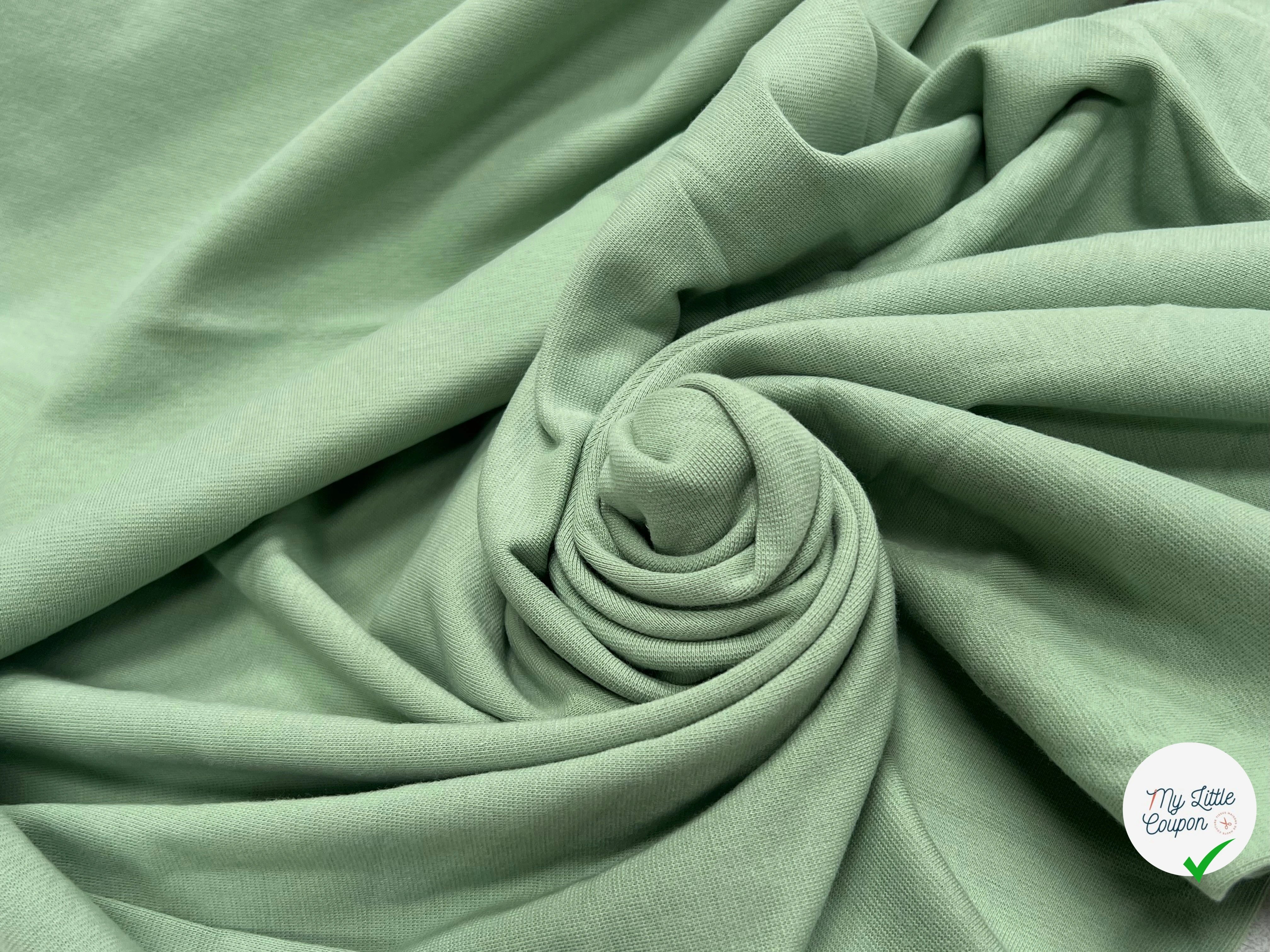 JERSEY COTON 2% ÉLASTHANNE TUBULAIRE 70CM CÔTE 1X1 DARK FAIR GREEN - My Little Coupon