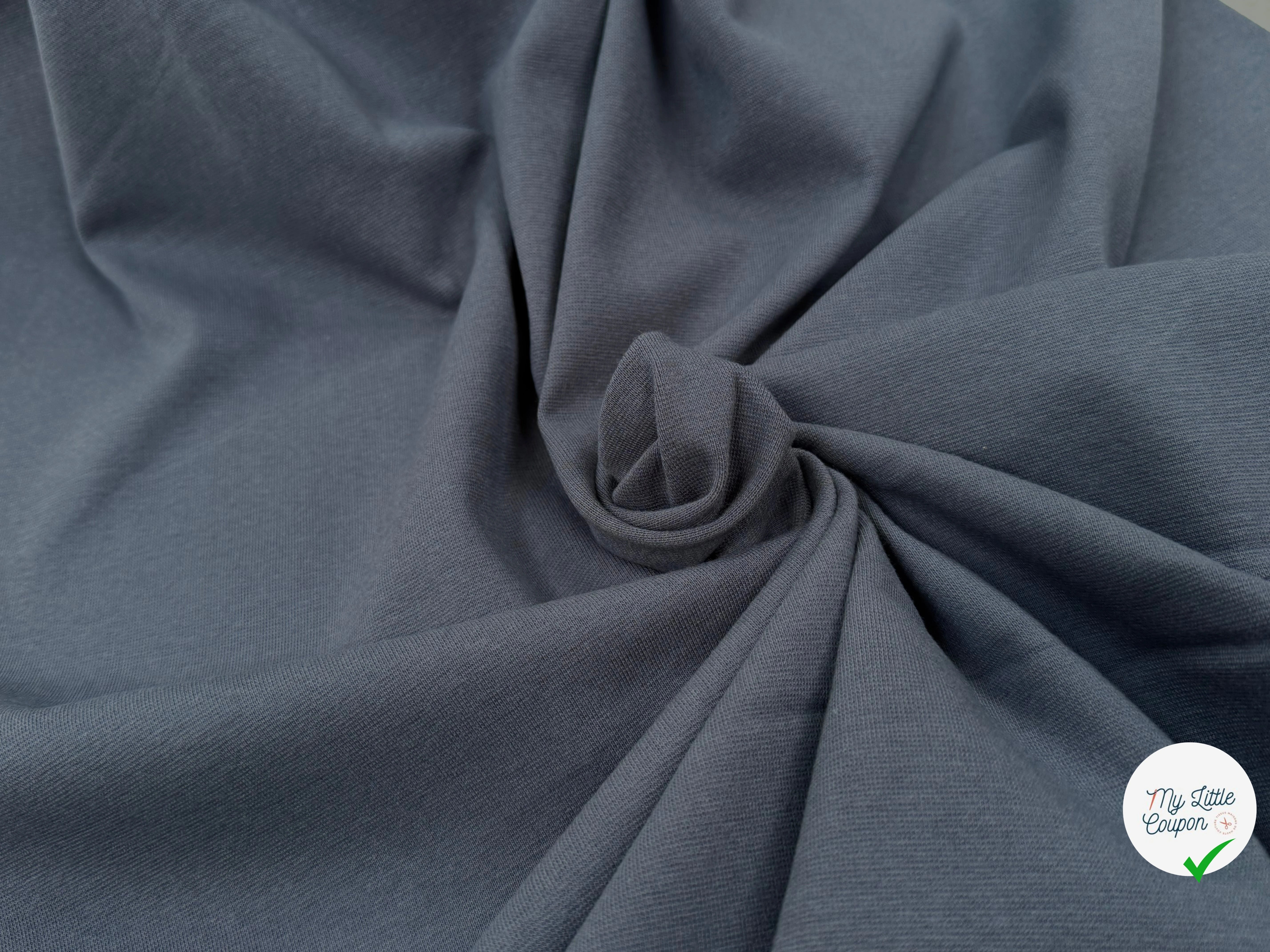 JERSEY COTON 2% ÉLASTHANNE TUBULAIRE 70CM CÔTE 1X1 EBONY - My Little Coupon