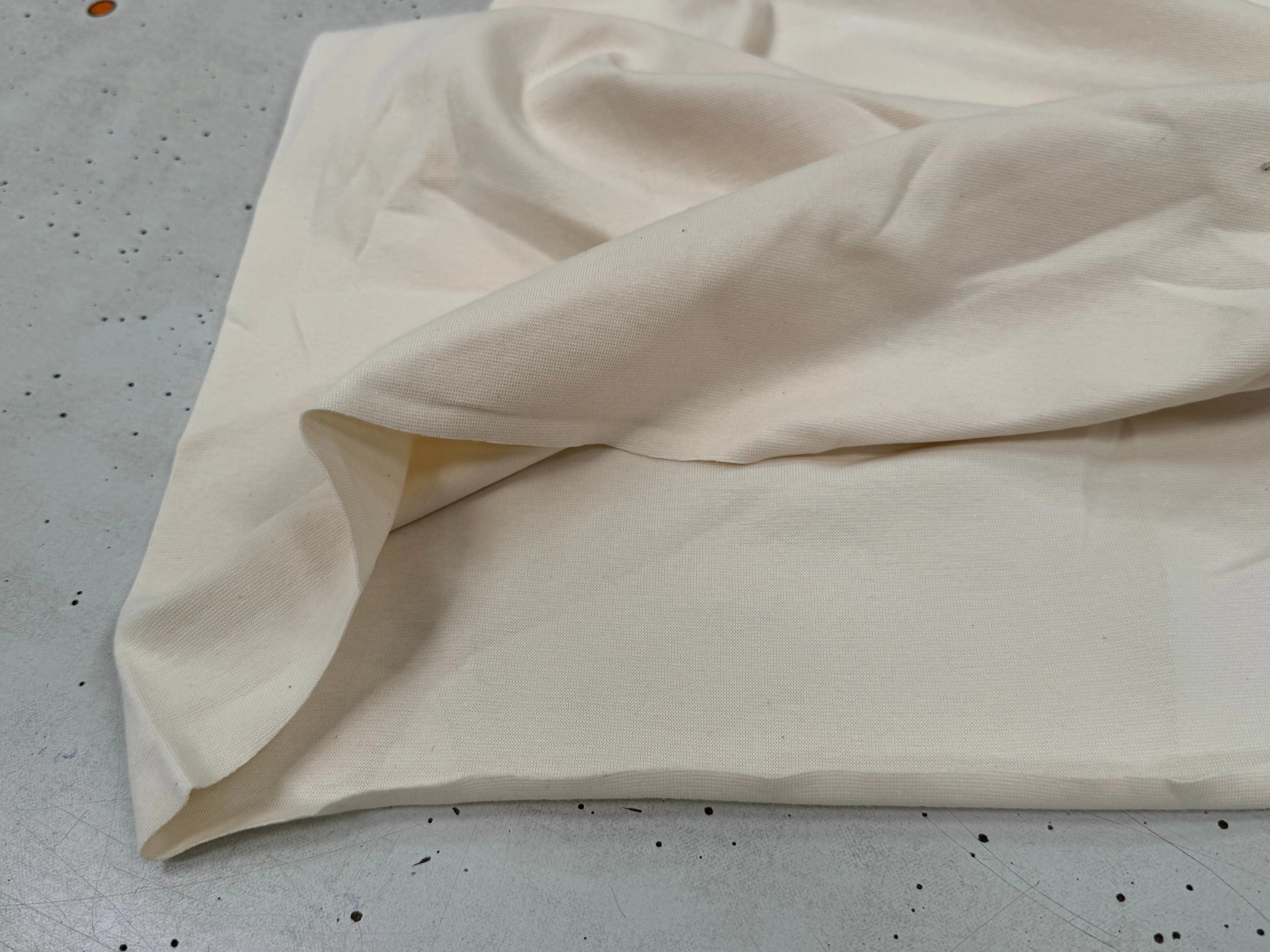 JERSEY COTON 2% ÉLASTHANNE TUBULAIRE 70CM CÔTE 1X1 ECRU - My Little Coupon