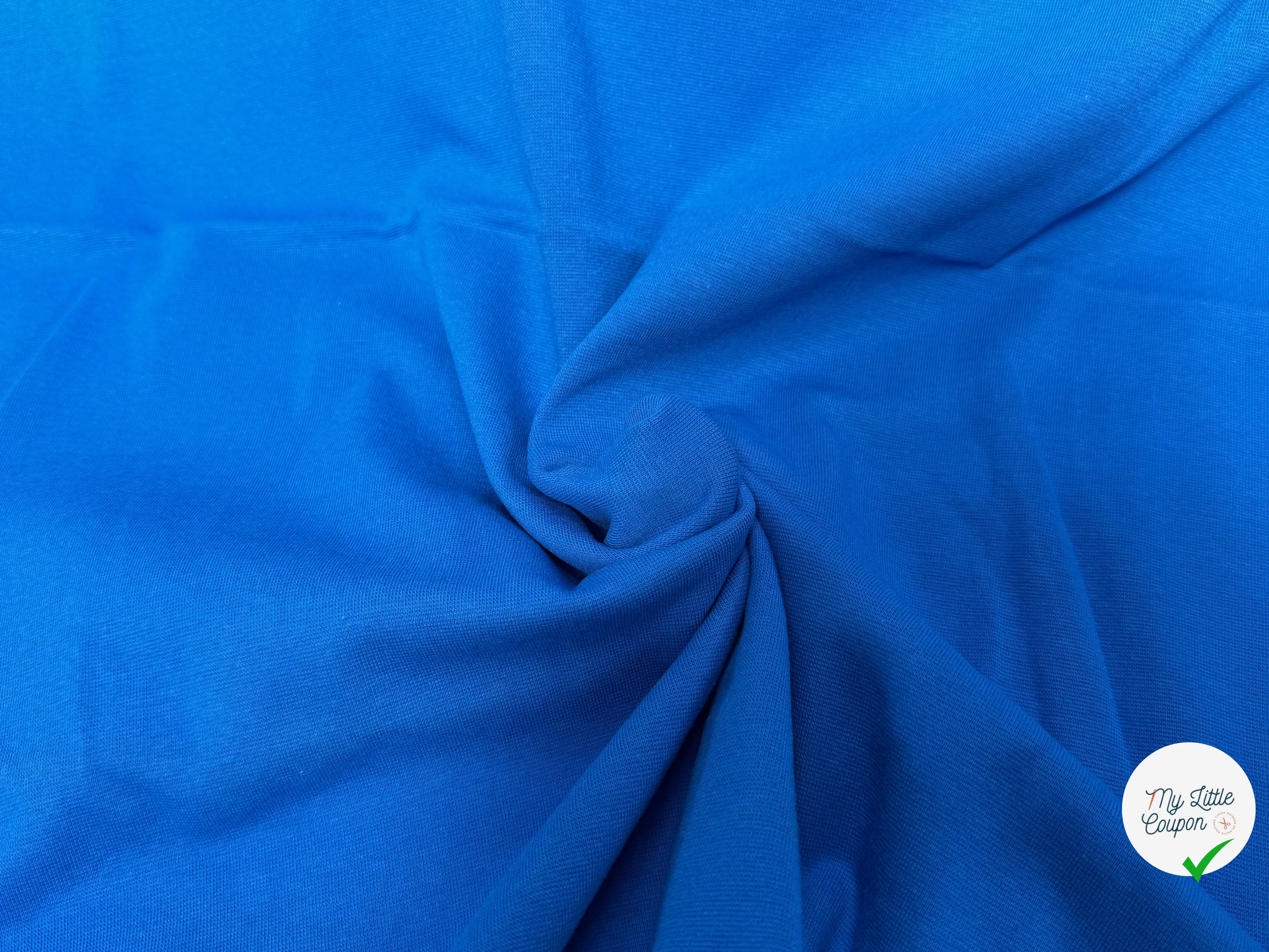 JERSEY COTON 2% ÉLASTHANNE TUBULAIRE 70CM CÔTE 1X1 LAPIS BLUE - My Little Coupon