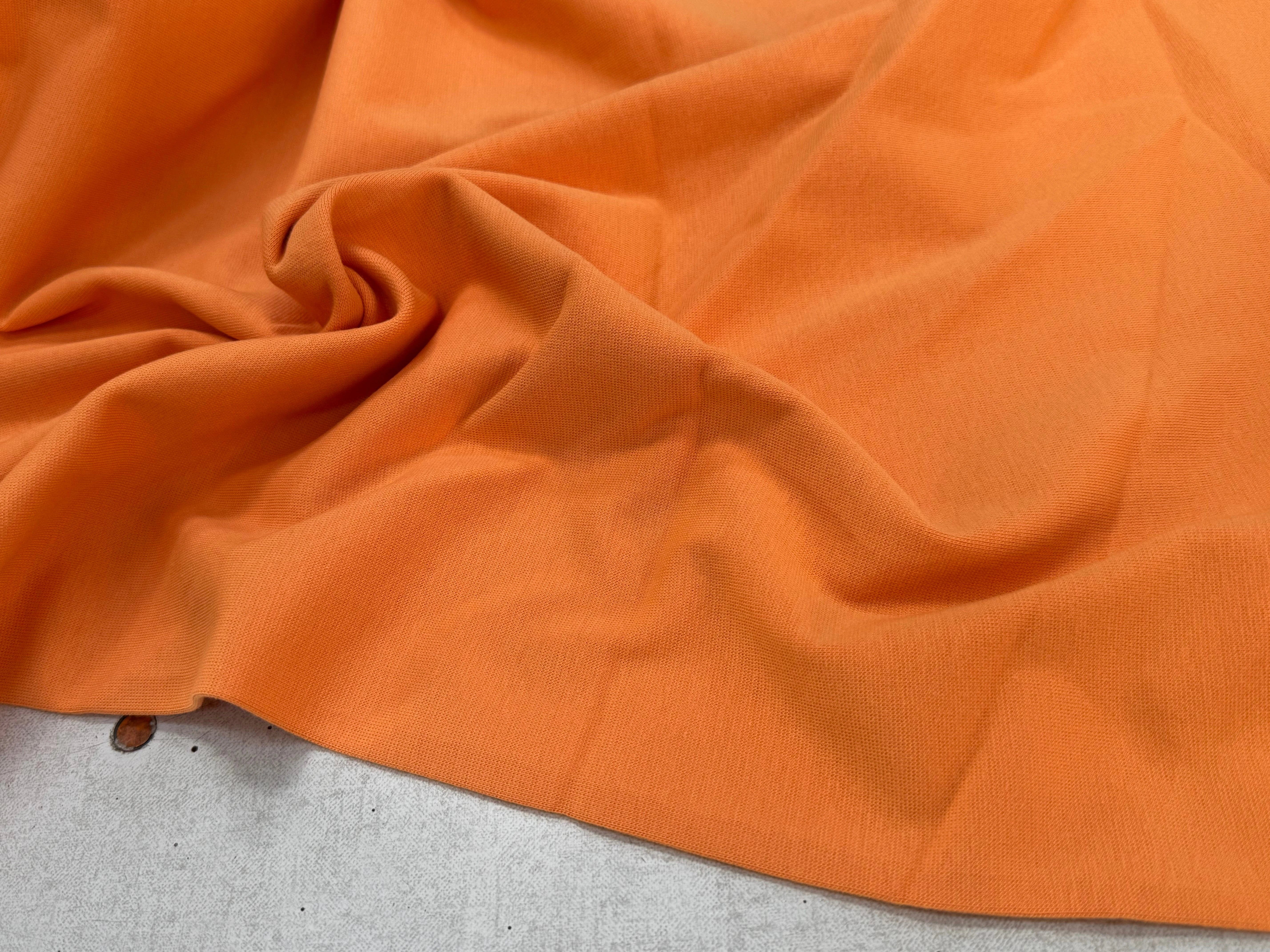 JERSEY COTON 2% ÉLASTHANNE TUBULAIRE 70CM CÔTE 1X1 MUSKMELON - My Little Coupon
